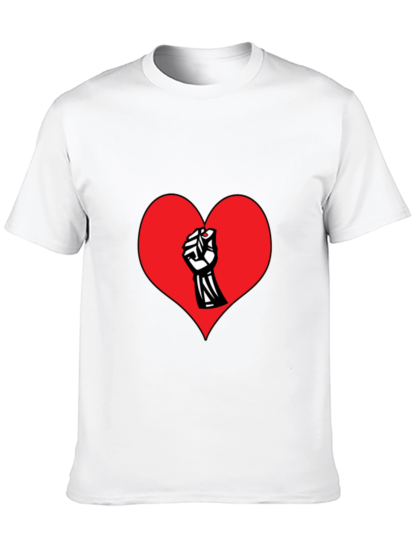 Heart Fist Graphic Print Crew Neck T-Shirt