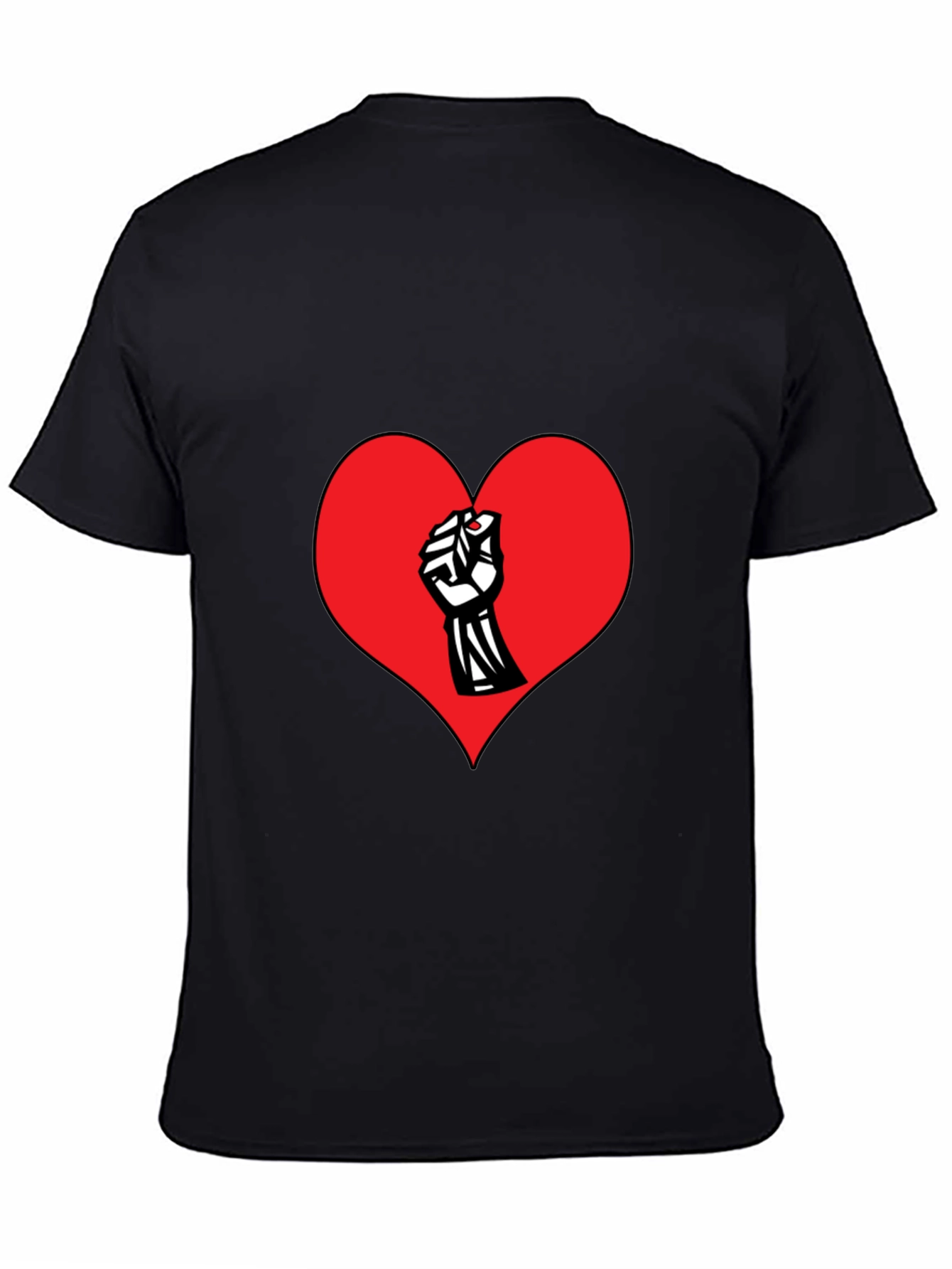 Heart Fist Graphic Print Crew Neck T-Shirt