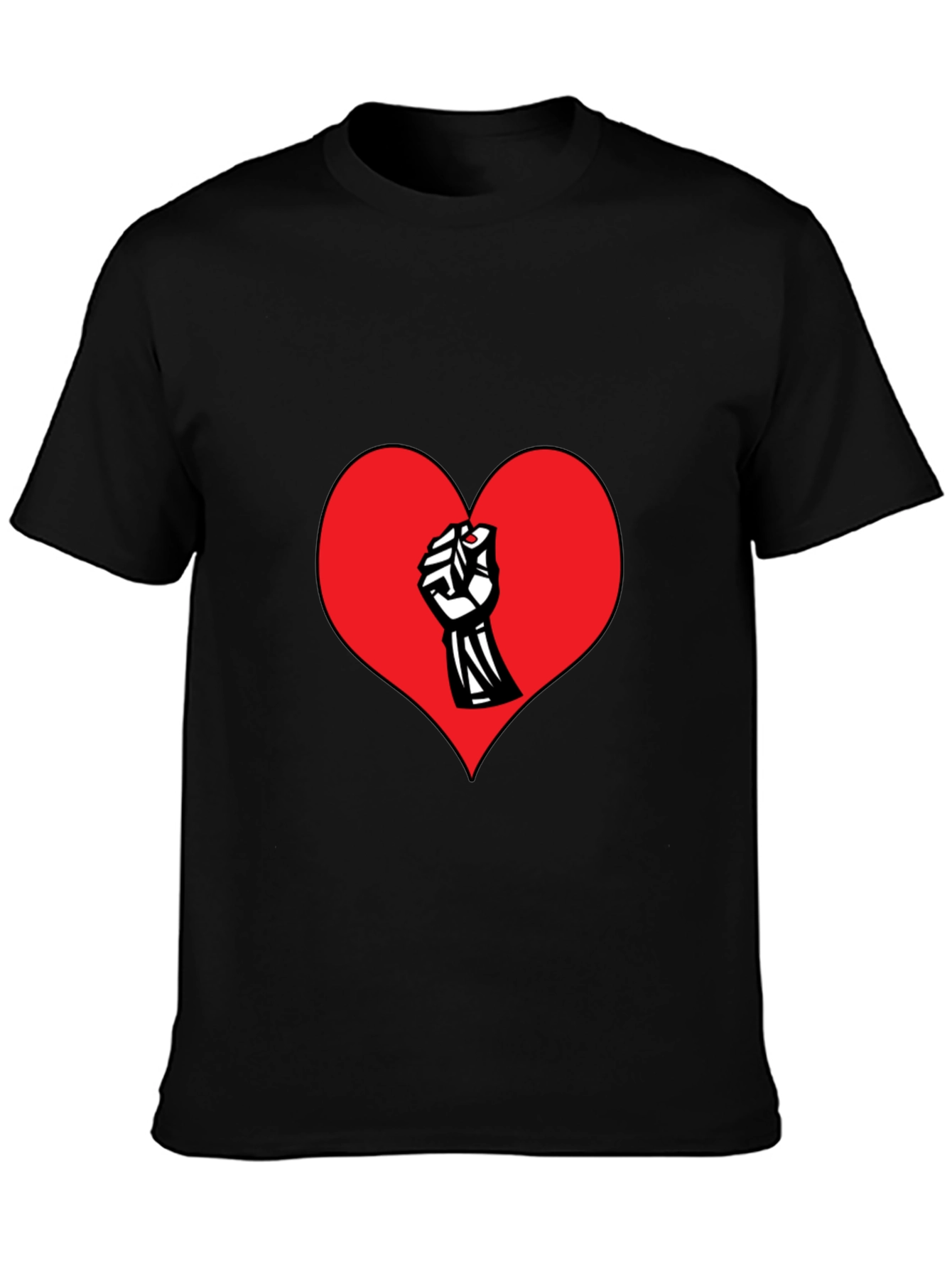 Heart Fist Graphic Print Crew Neck T-Shirt