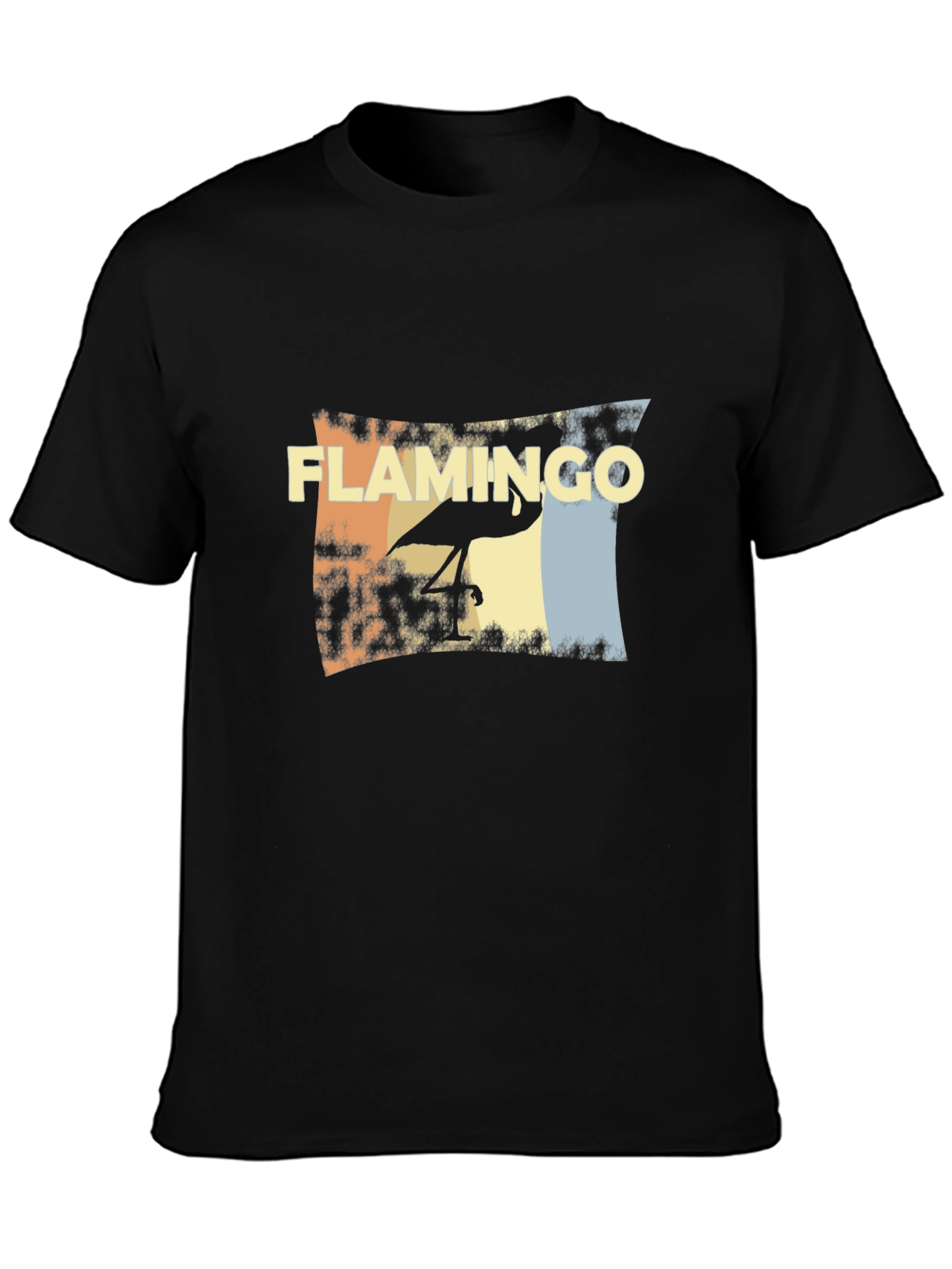Retro Flamingo Graphic Tee - Stylish Black T-Shirt