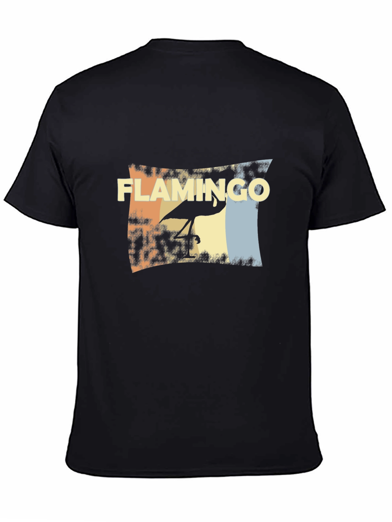 Retro Flamingo Graphic Tee - Stylish Black T-Shirt