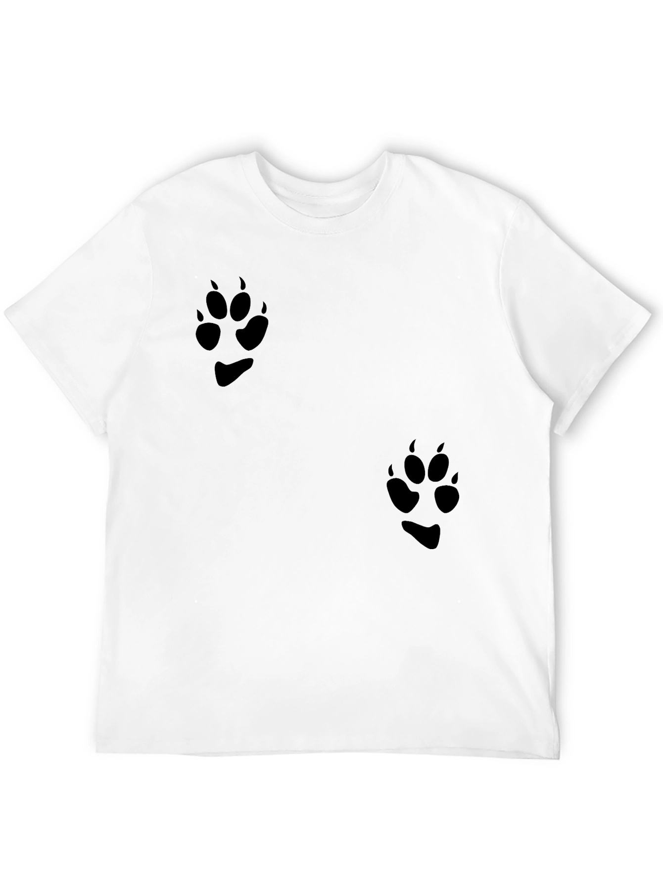 Black T-Shirt with Paw Print Design