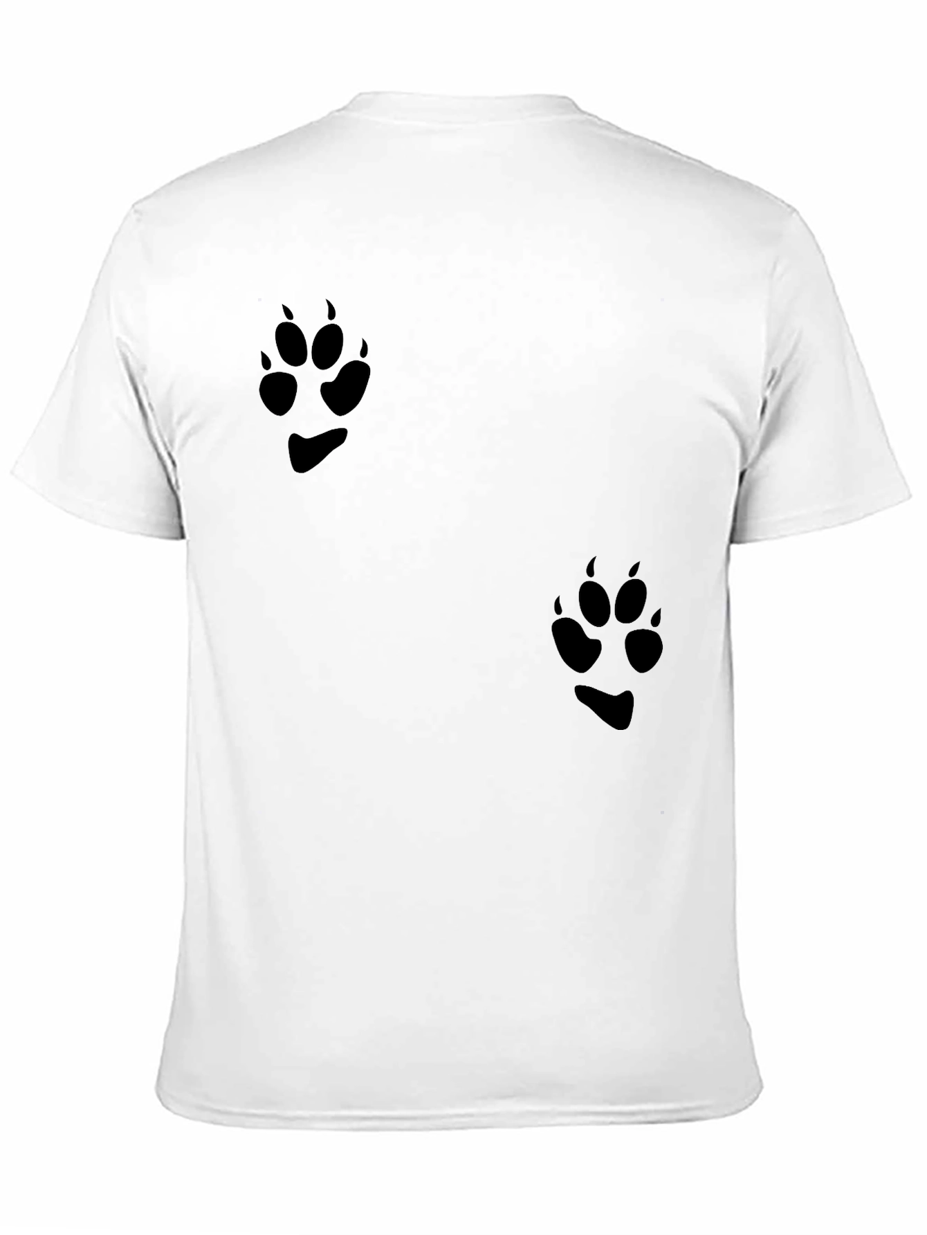 Black T-Shirt with Paw Print Design