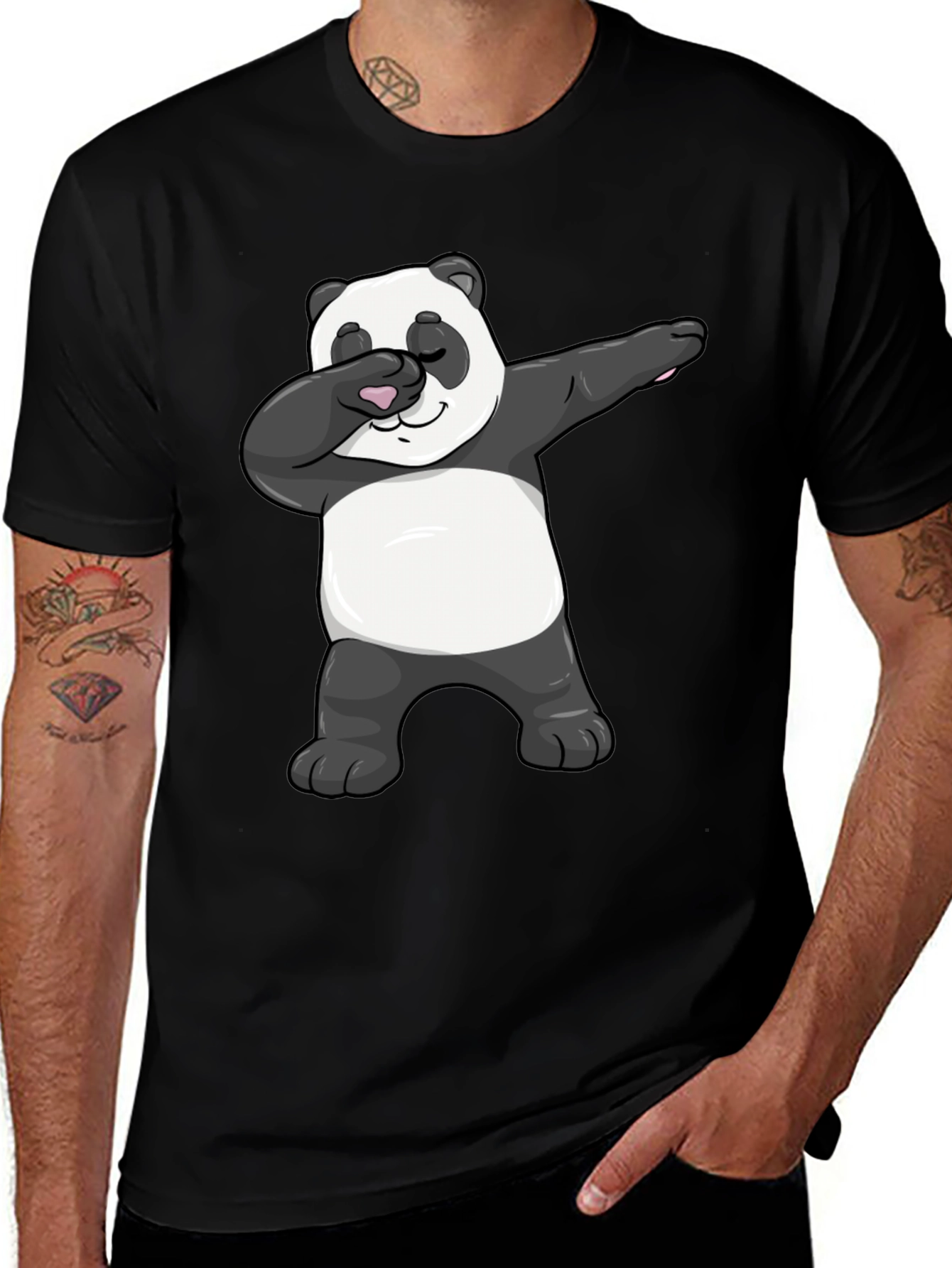 Dabbing Panda Black T-Shirt