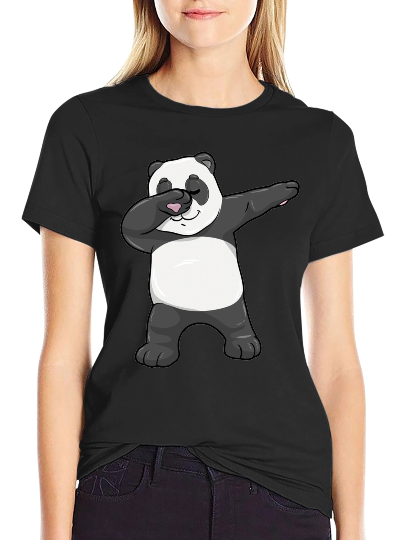 Dabbing Panda Black T-Shirt