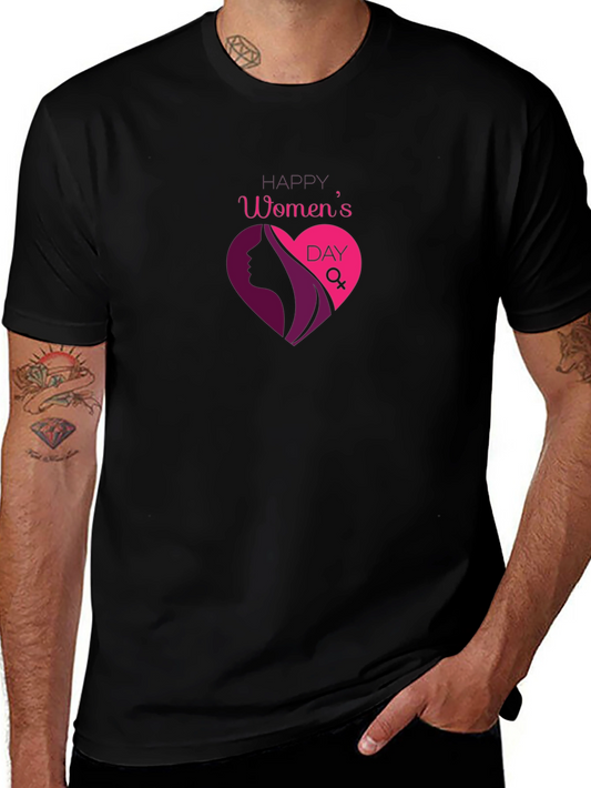 Womens Day Graphic T-Shirt - Black Cotton Tee