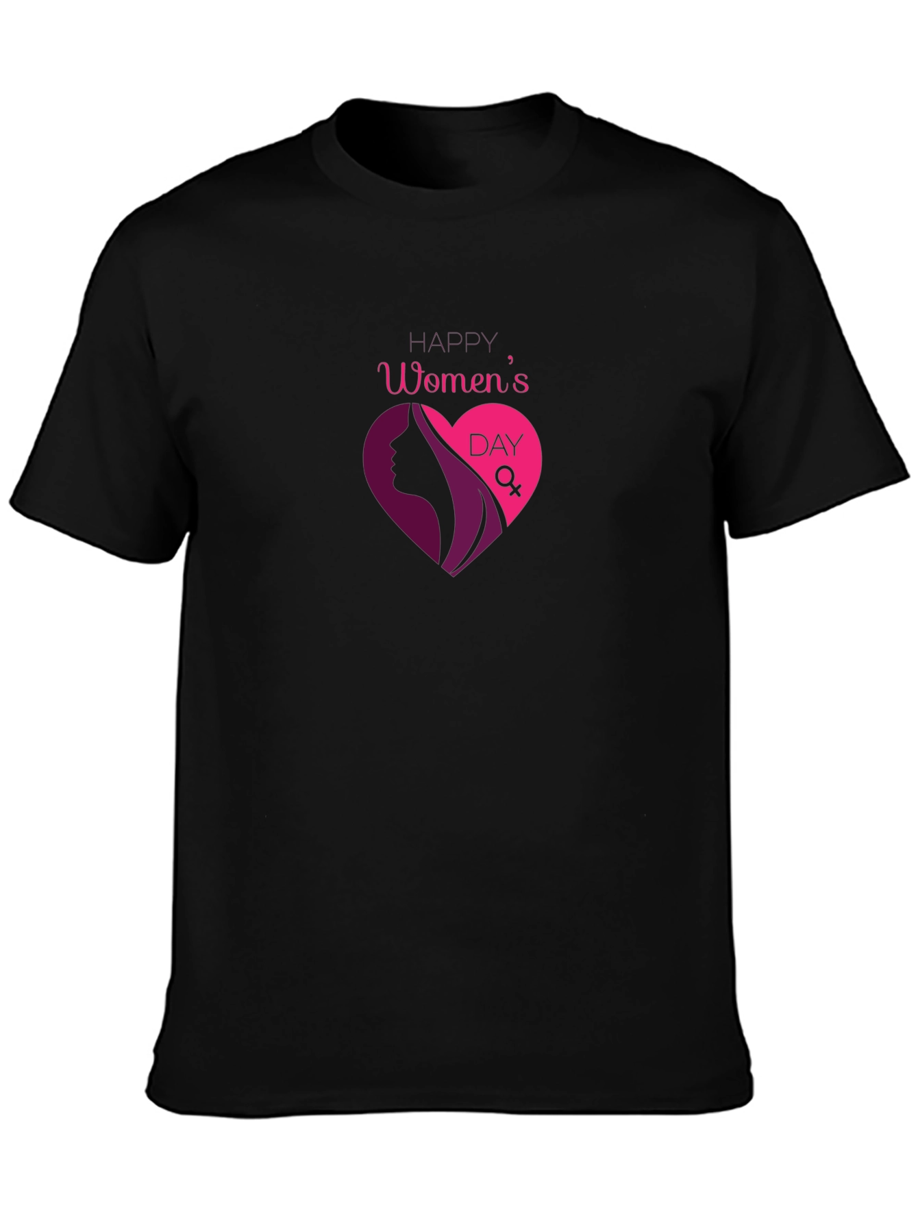 Womens Day Graphic T-Shirt - Black Cotton Tee