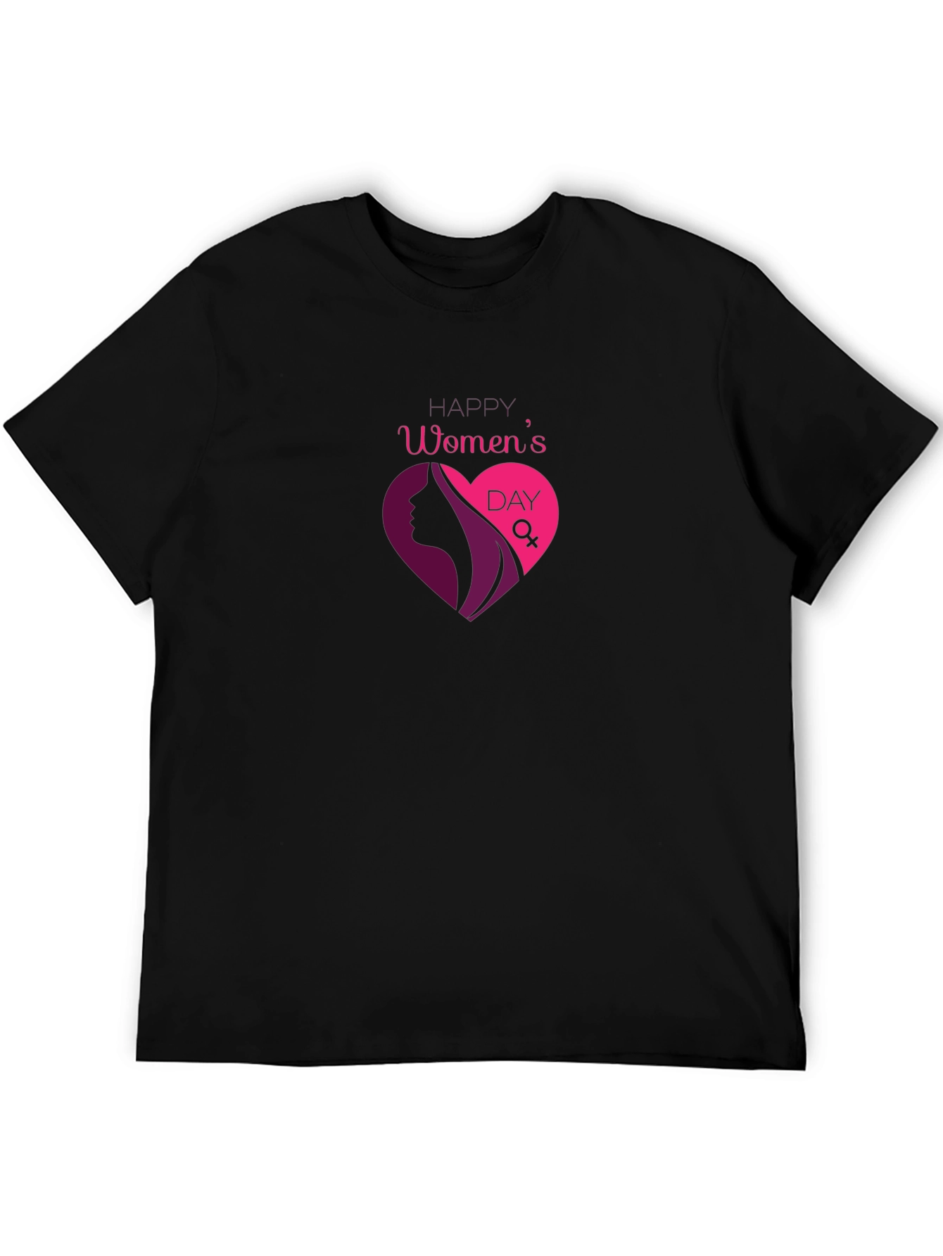 Womens Day Graphic T-Shirt - Black Cotton Tee