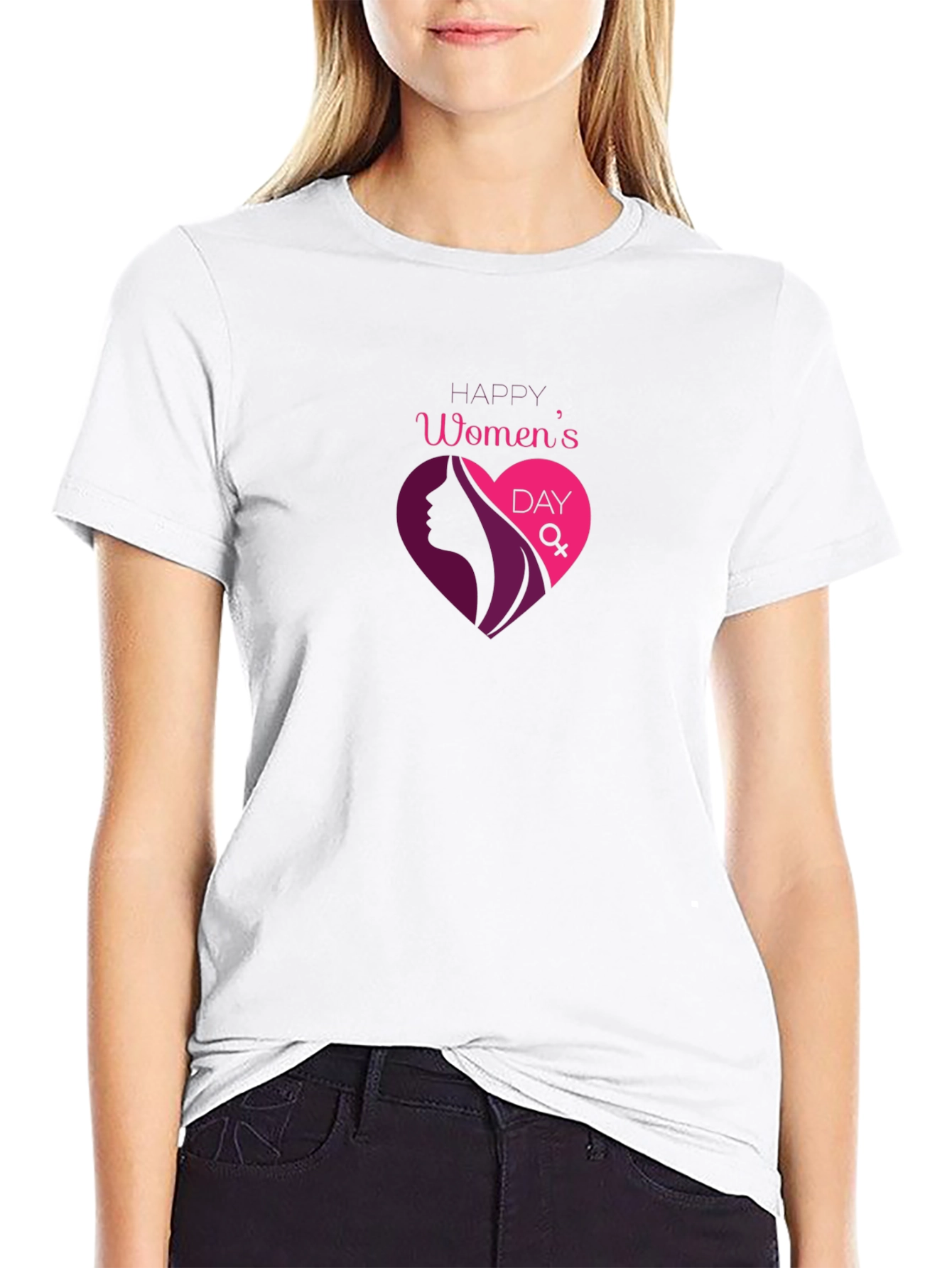Womens Day Graphic T-Shirt - Black Cotton Tee