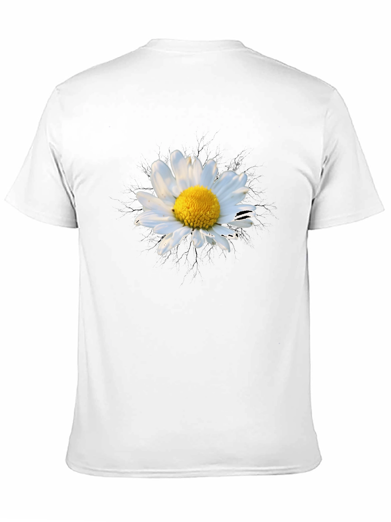 Daisy Graphic Tee - Black Cotton Blend Shirt