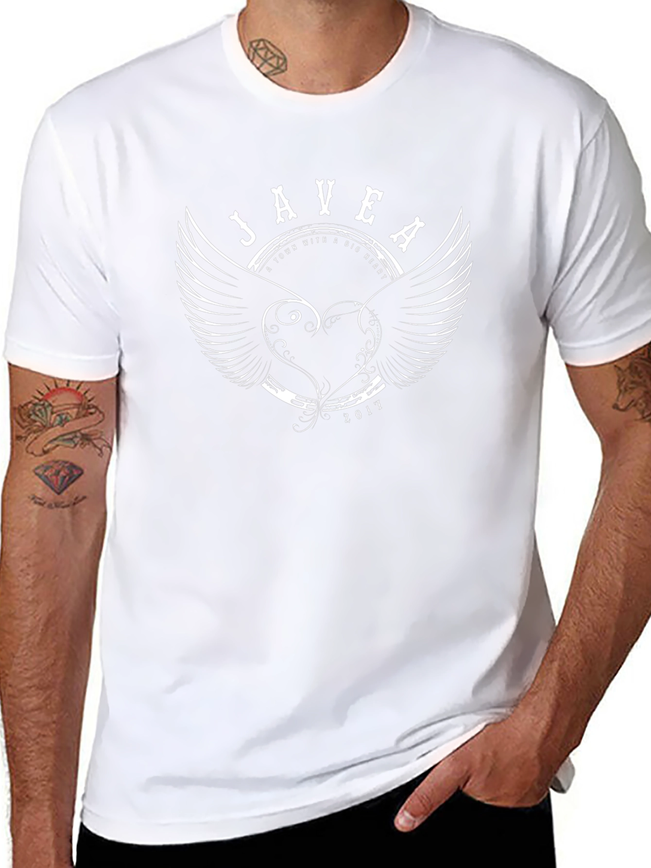 JaVEA Heart Wings Graphic T-Shirt - Black