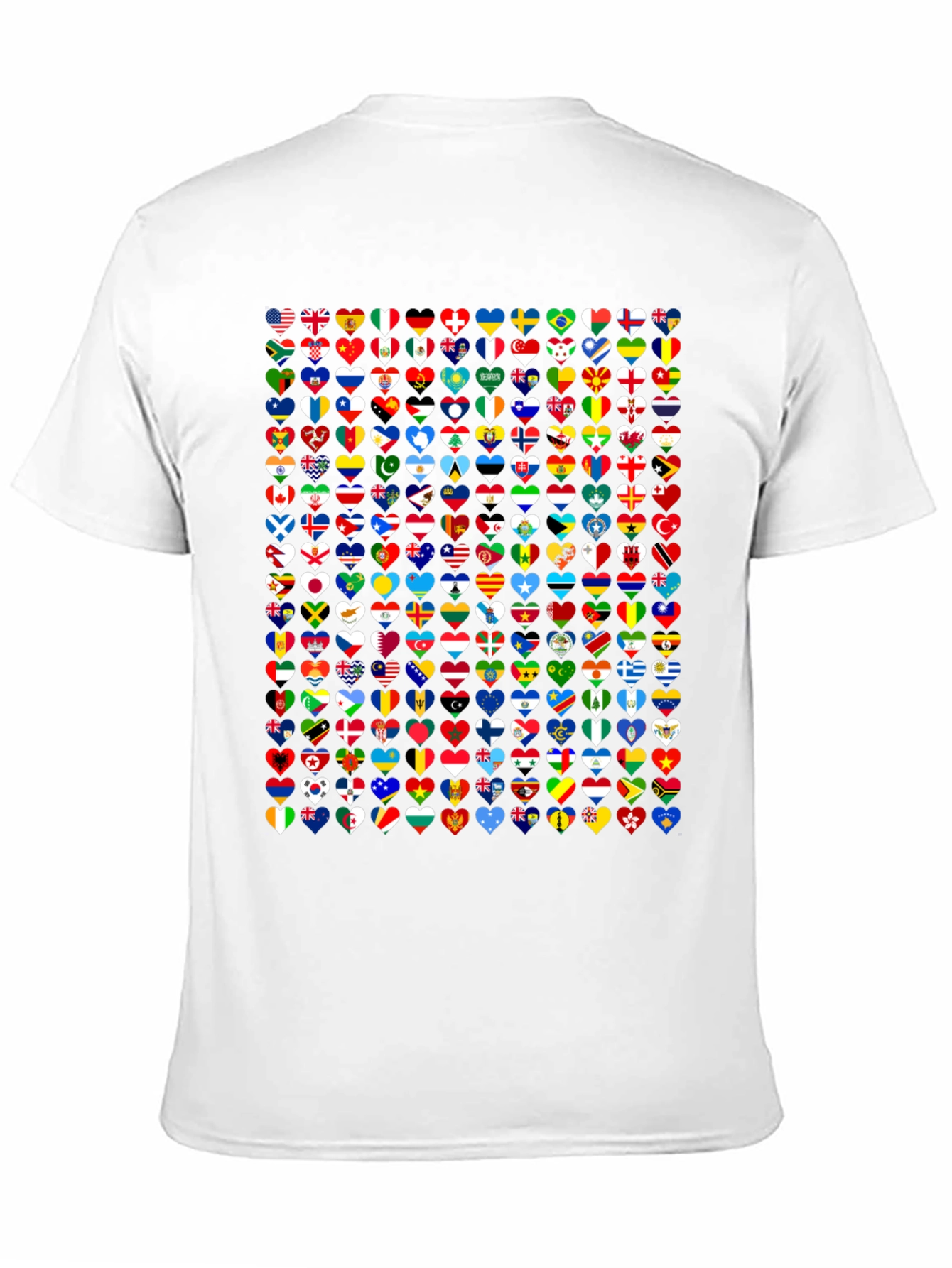 World Flags Heart Graphic Tee - Black