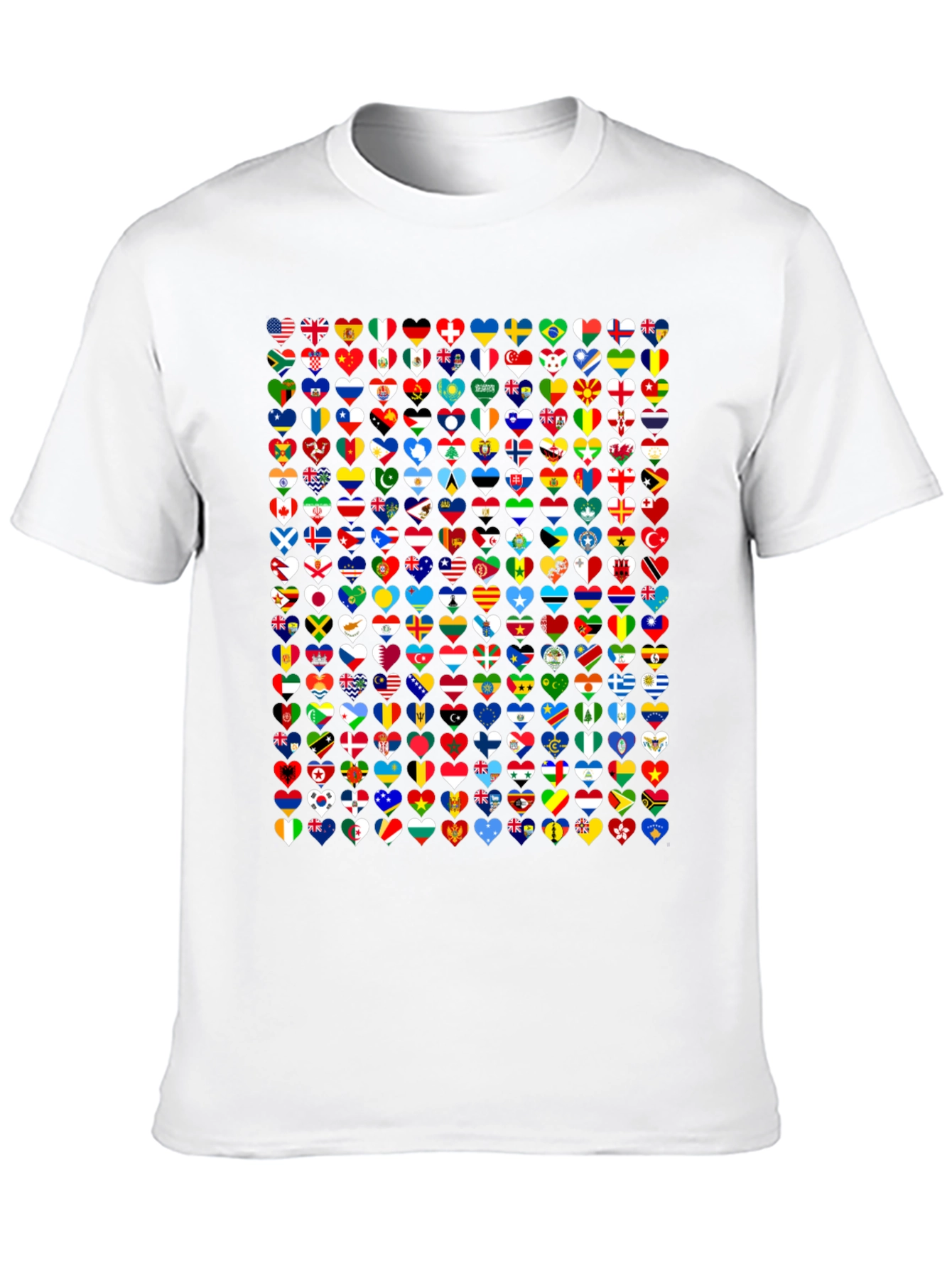 World Flags Heart Graphic Tee - Black