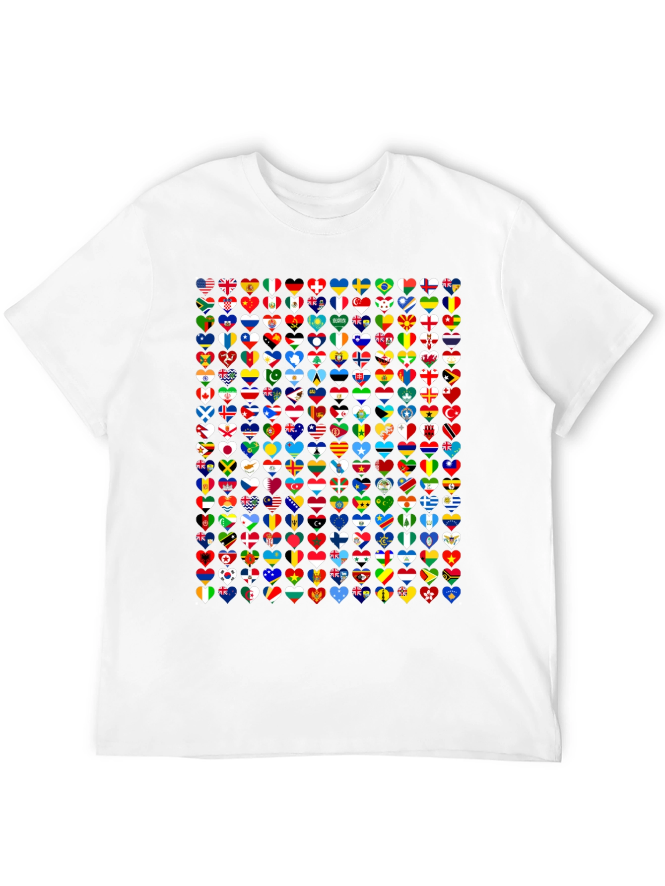 World Flags Heart Graphic Tee - Black