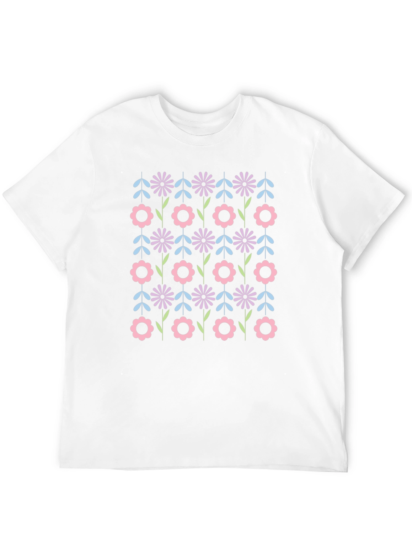 Retro Floral Black T-Shirt - Funky Flower Power