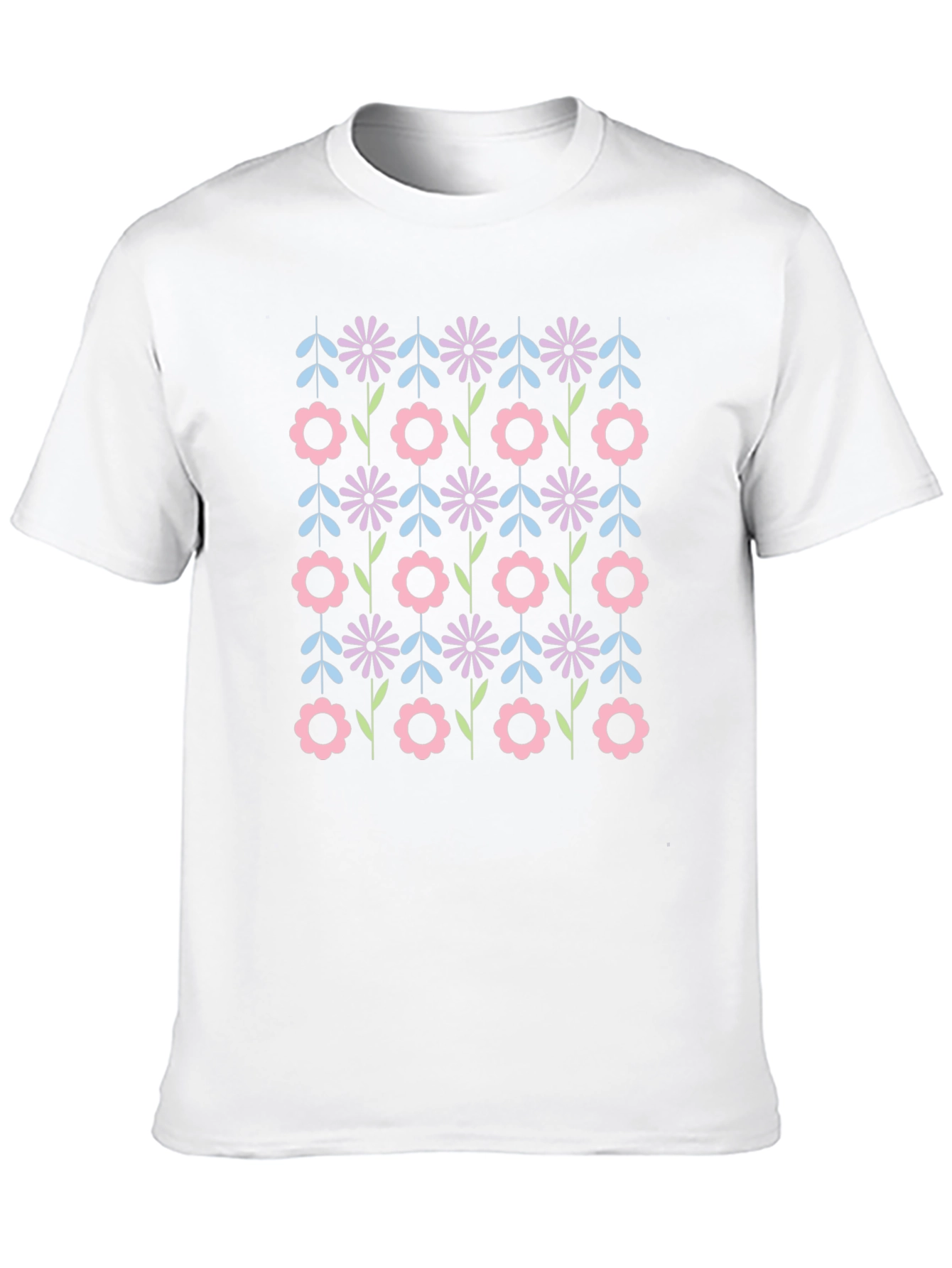 Retro Floral Black T-Shirt - Funky Flower Power