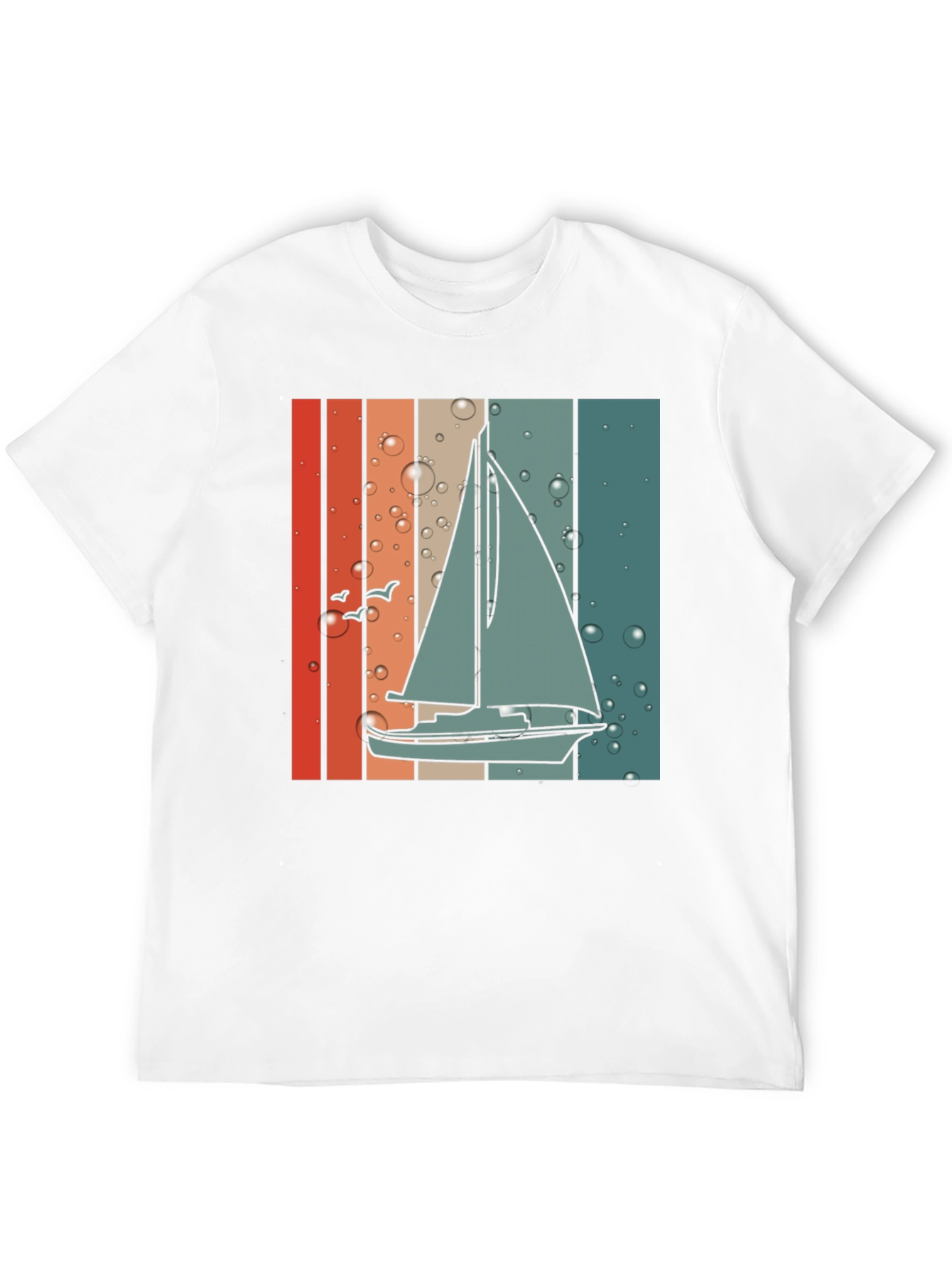 Retro Sailboat Graphic Tee - Coastal Vibes