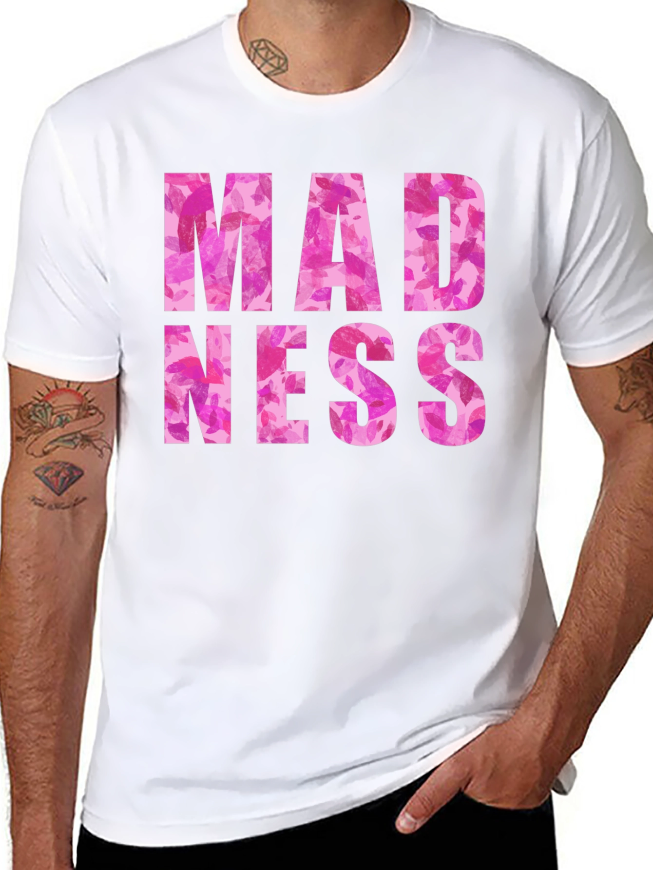 Madness Floral Print Black Graphic Tee