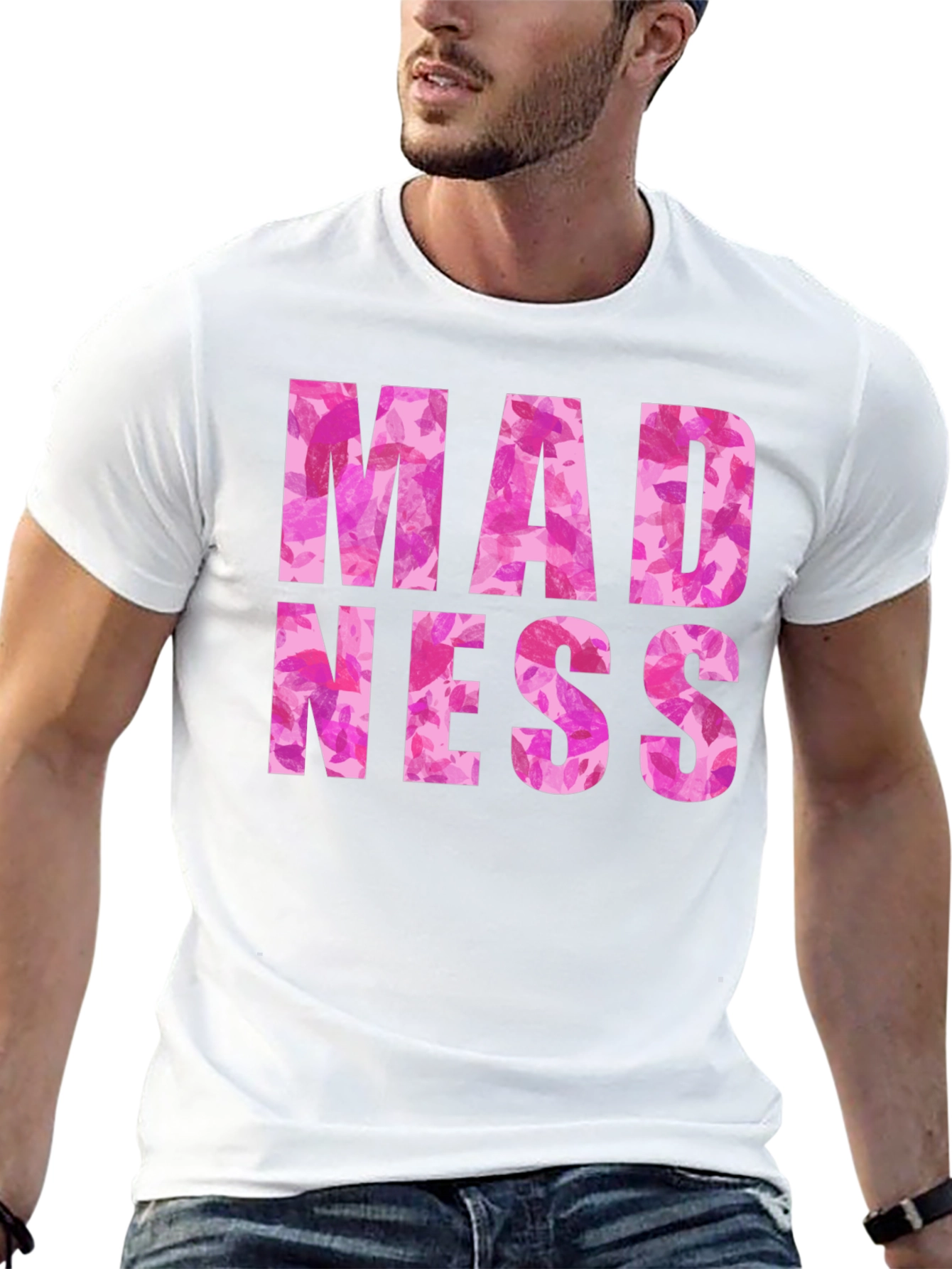 Madness Floral Print Black Graphic Tee
