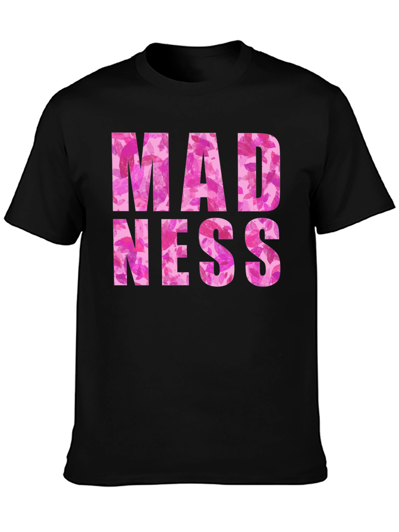 Madness Floral Print Black Graphic Tee