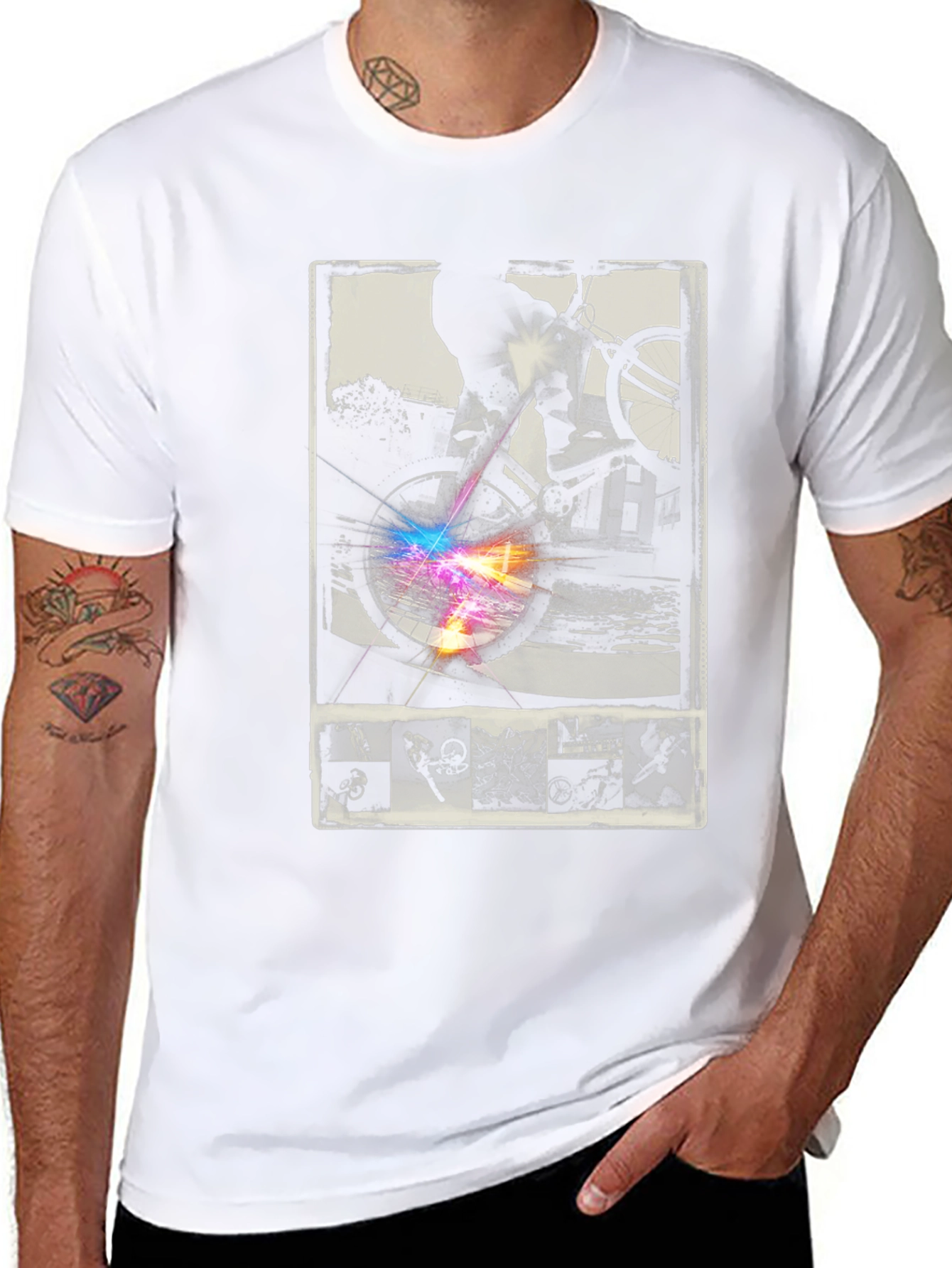 Cool Bike Rider Graphic T-Shirt