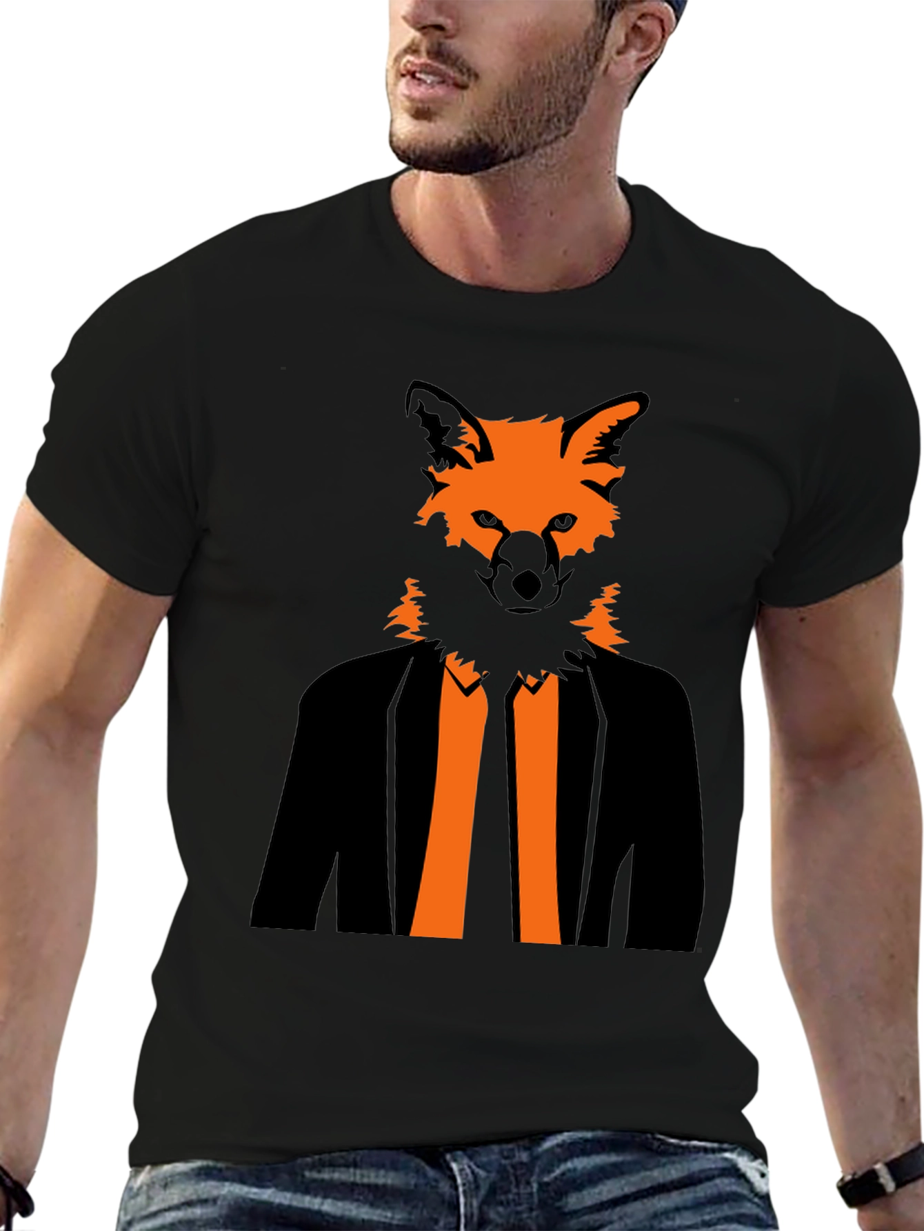 Fox Head Suit Graphic Tee - Stylish & Unique