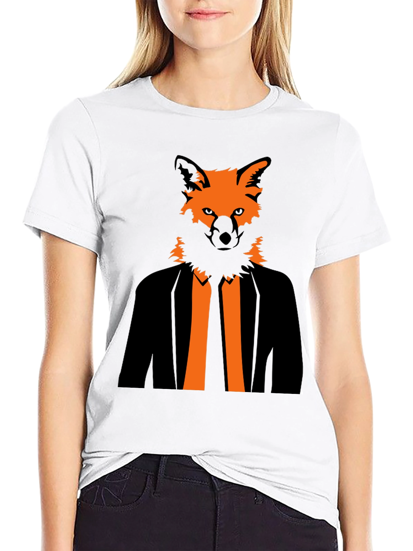 Fox Head Suit Graphic Tee - Stylish & Unique