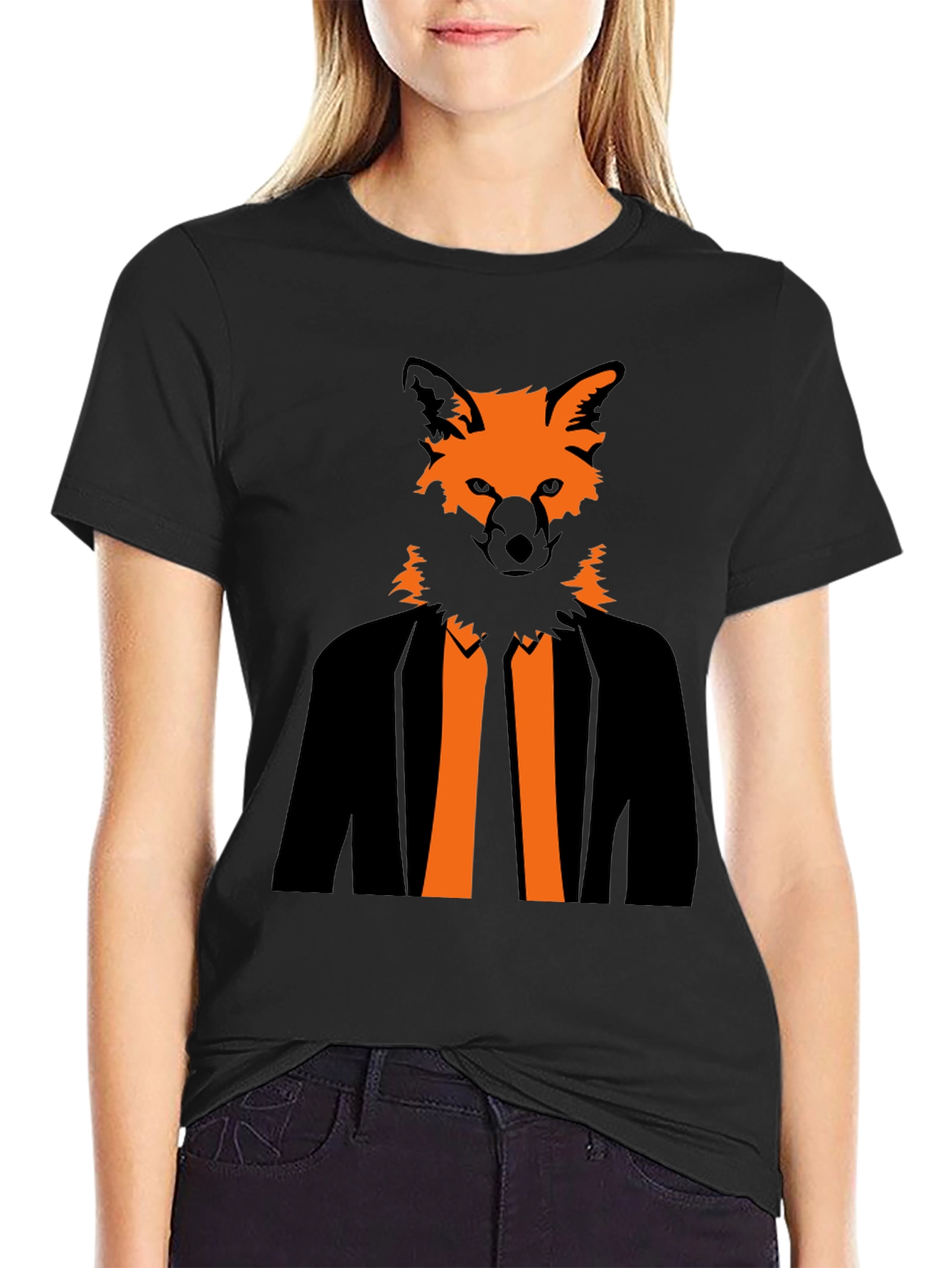 Fox Head Suit Graphic Tee - Stylish & Unique