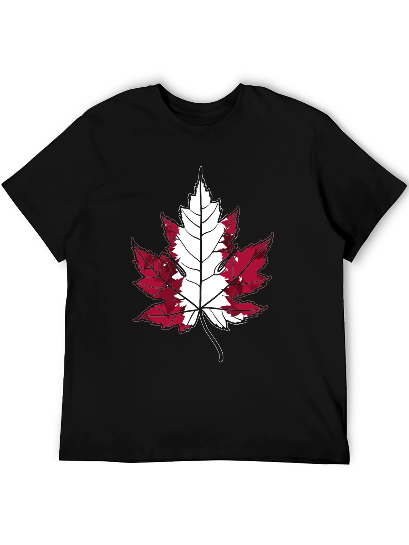 Canada Flag Maple Leaf T-Shirt - Black