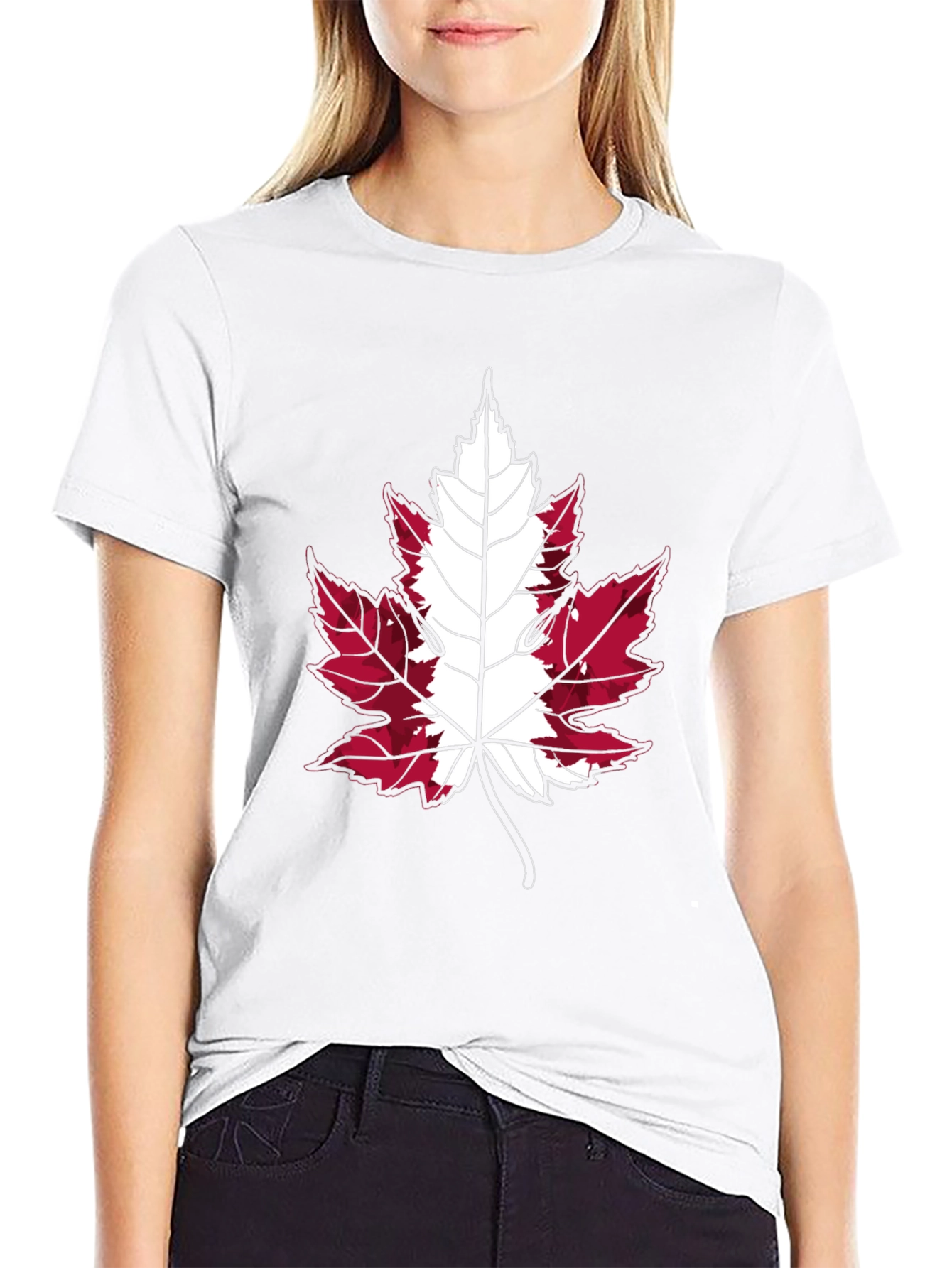 Canada Flag Maple Leaf T-Shirt - Black