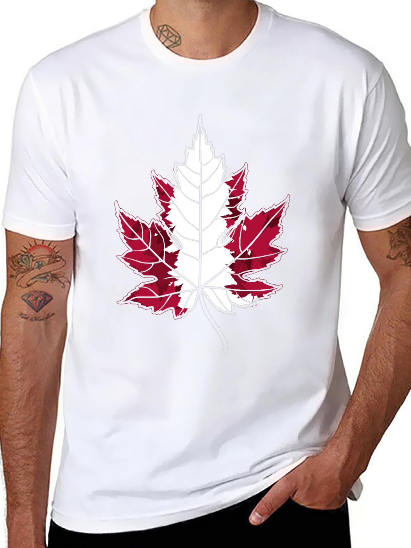 Canada Flag Maple Leaf T-Shirt - Black