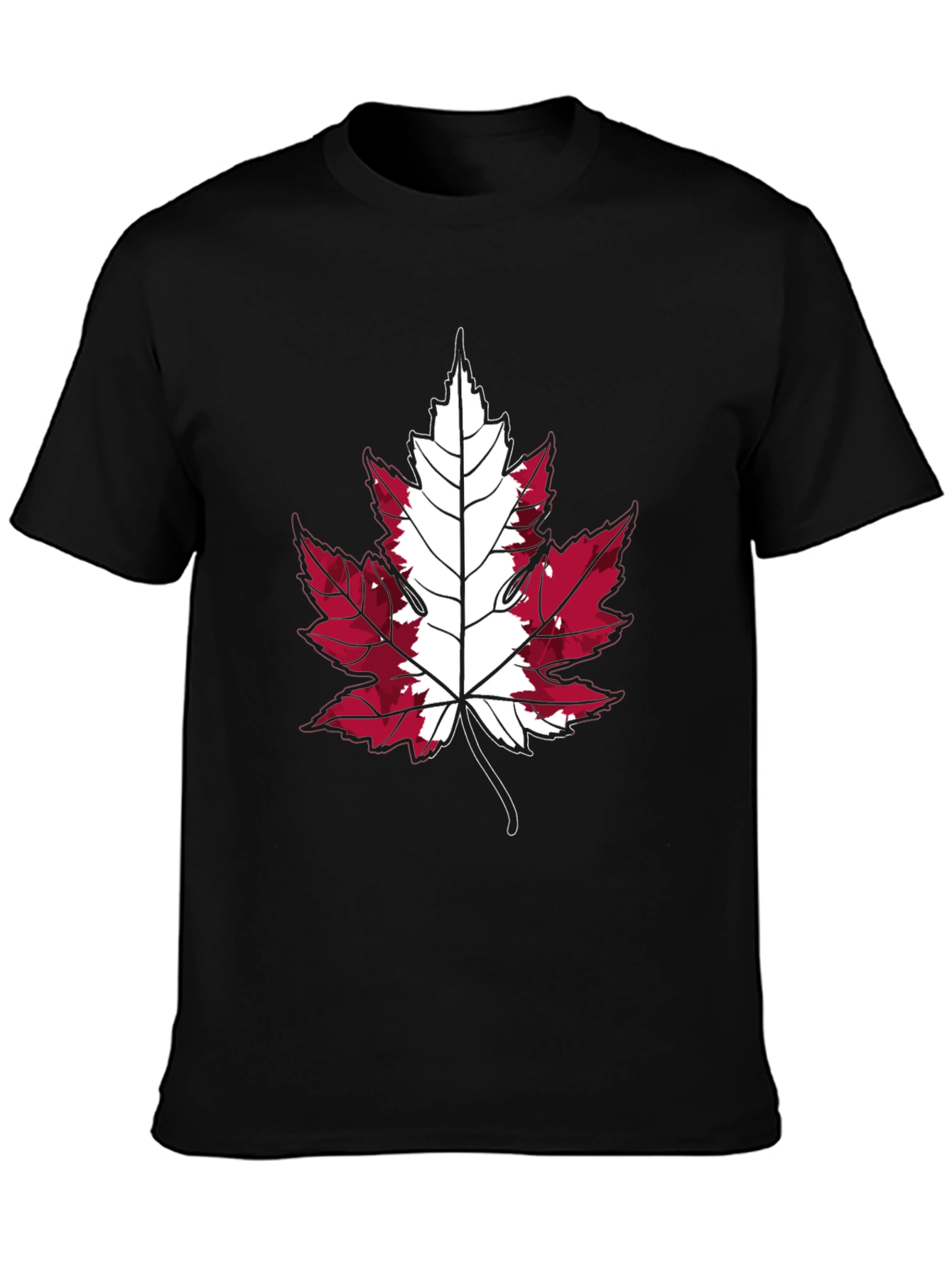 Canada Flag Maple Leaf T-Shirt - Black