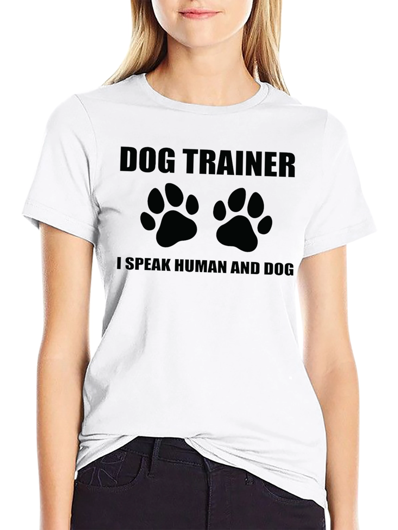 Dog Trainer I Speak Human & Dog Black T-Shirt