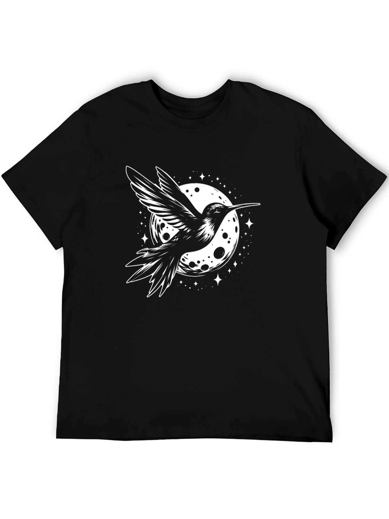 Hummingbird Moon Graphic Black T-Shirt