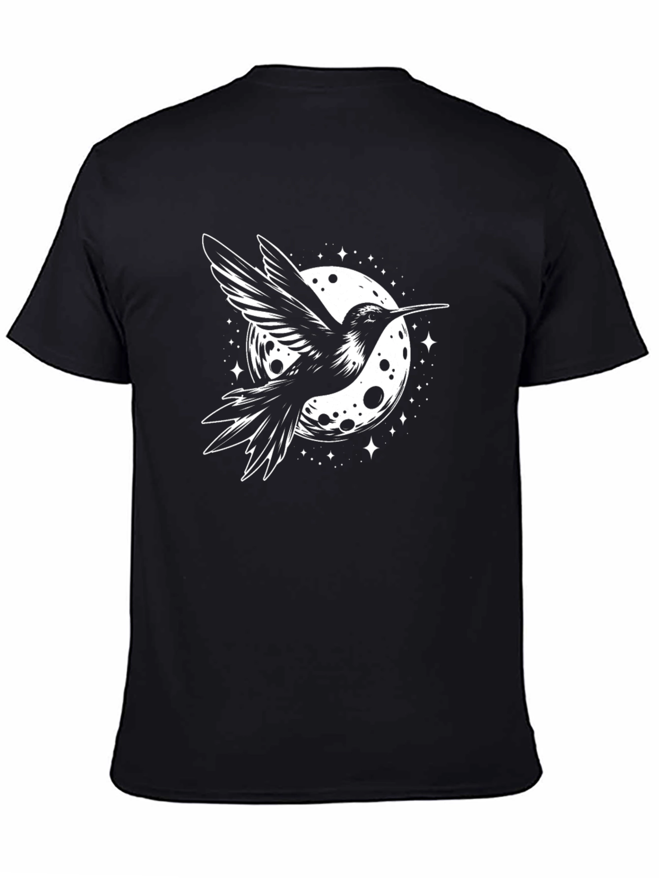 Hummingbird Moon Graphic Black T-Shirt