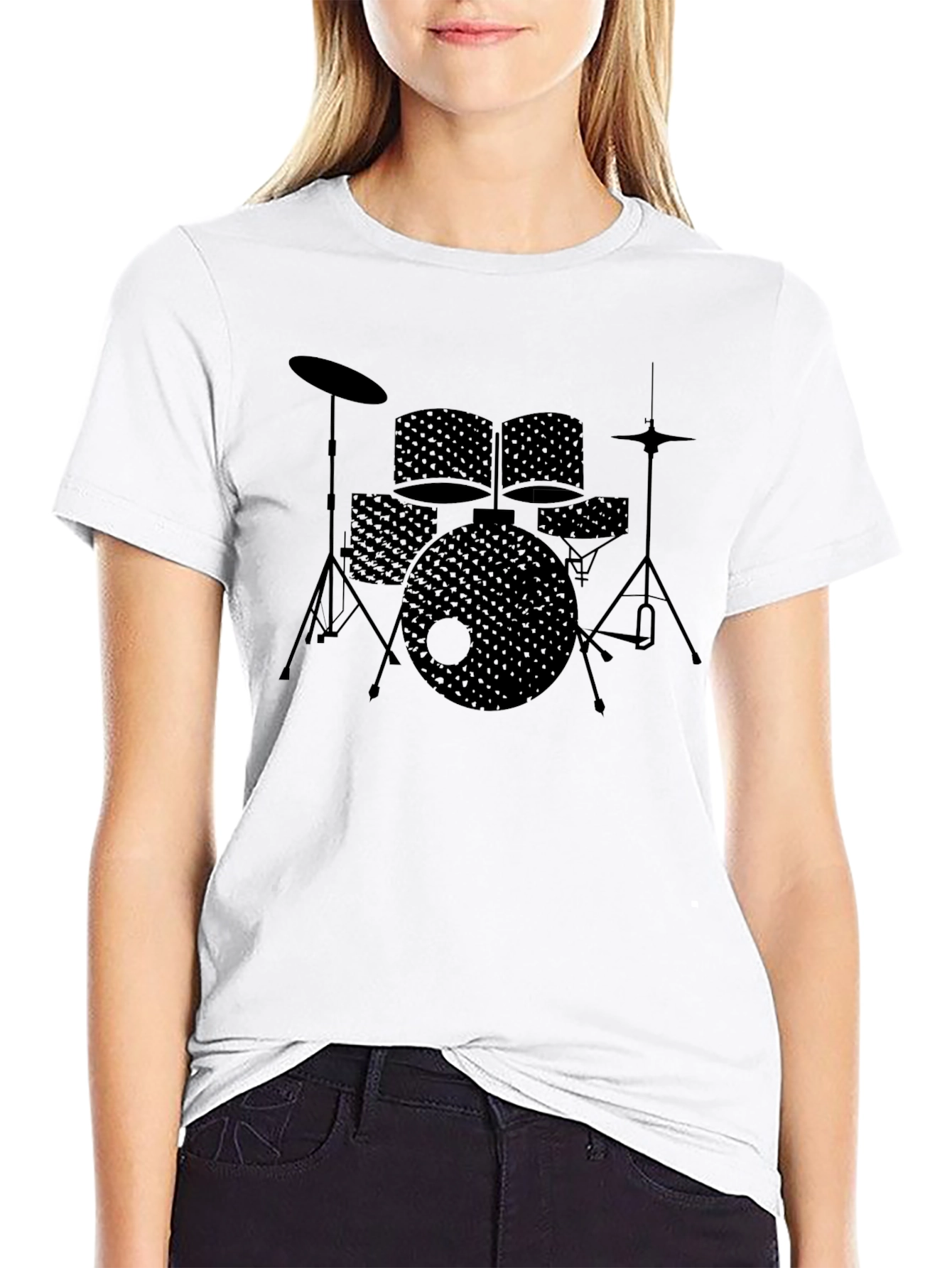Drum Set Graphic Tee - Black