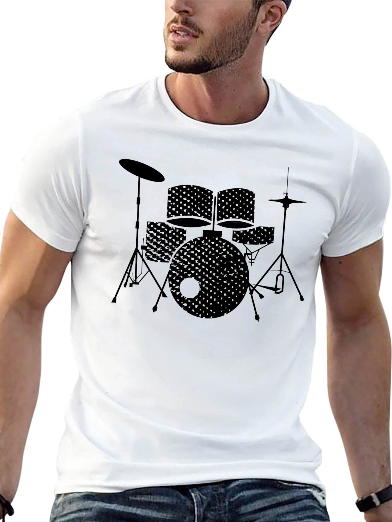Drum Set Graphic Tee - Black