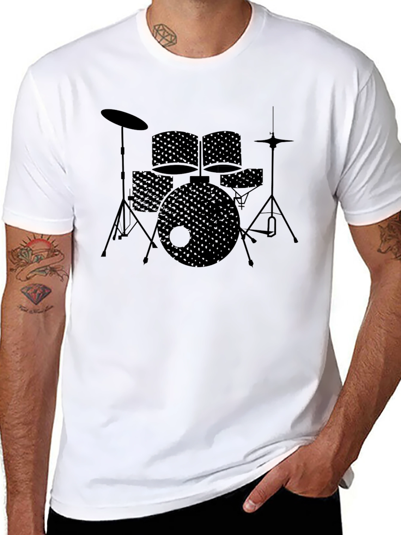 Drum Set Graphic Tee - Black