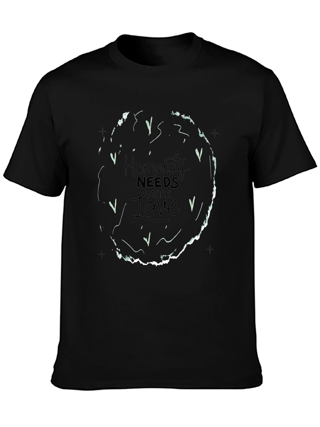 Humanity Needs More Love Graphic Tee - Black