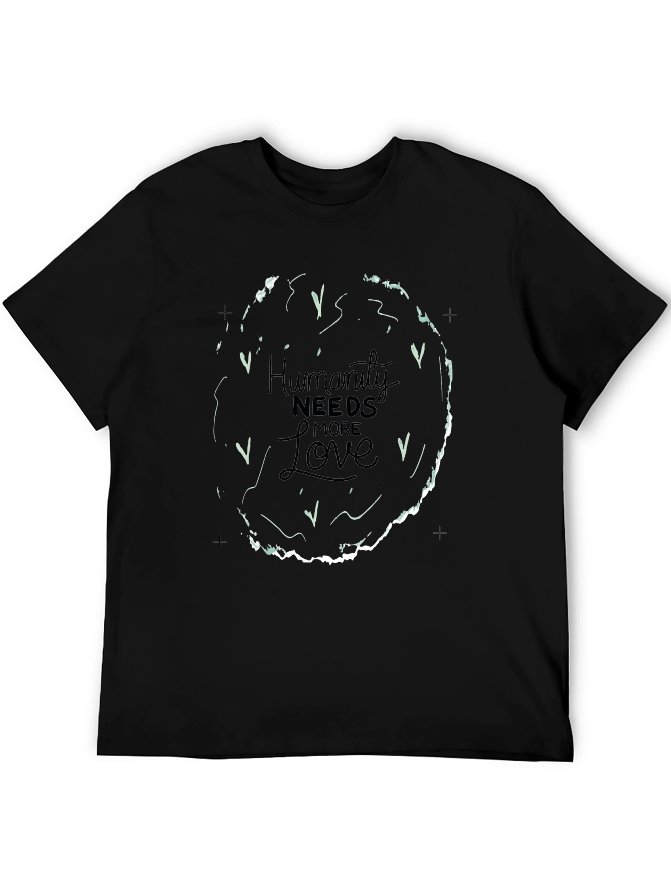 Humanity Needs More Love Graphic Tee - Black