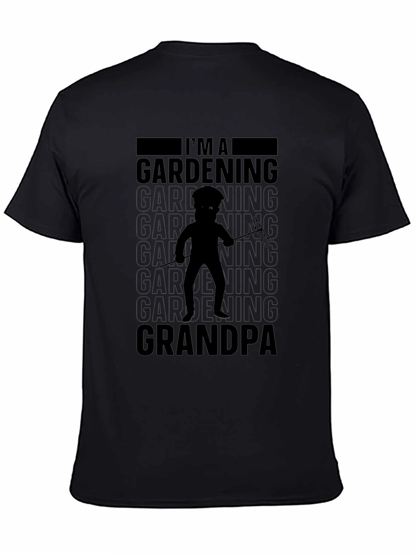 Gardening Grandpa T-Shirt - Black Cotton Blend