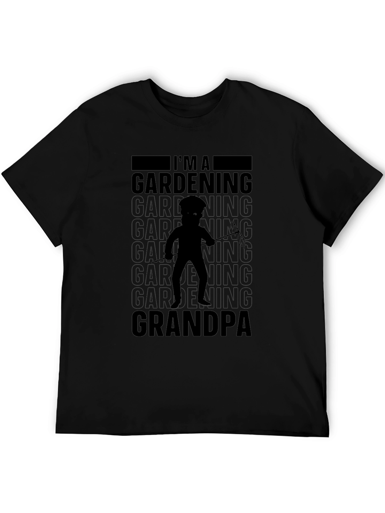 Gardening Grandpa T-Shirt - Black Cotton Blend