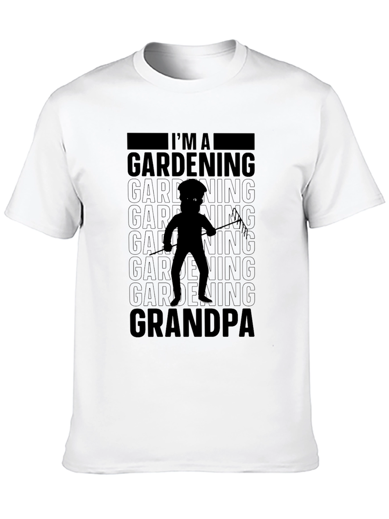 Gardening Grandpa T-Shirt - Black Cotton Blend