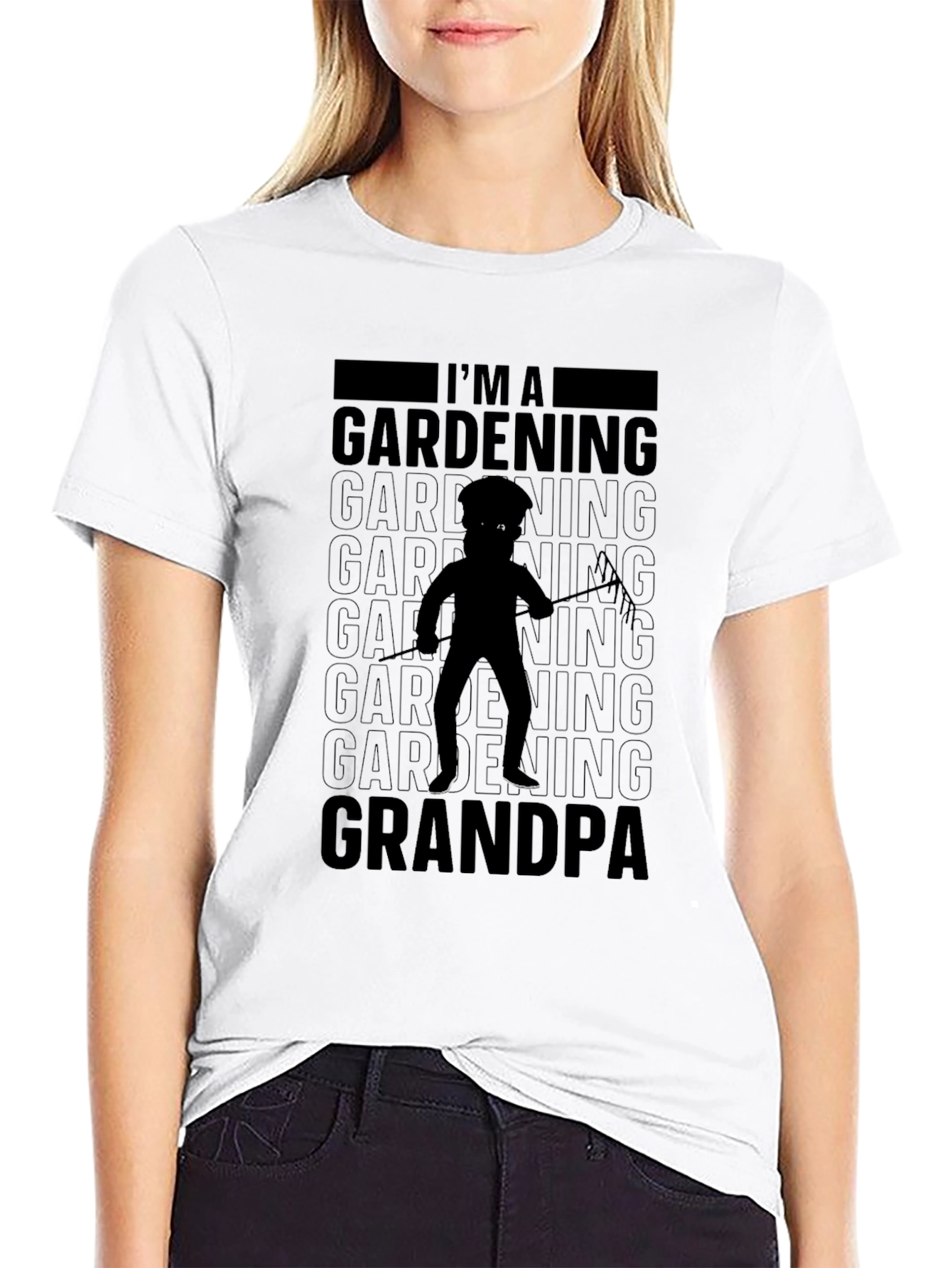 Gardening Grandpa T-Shirt - Black Cotton Blend