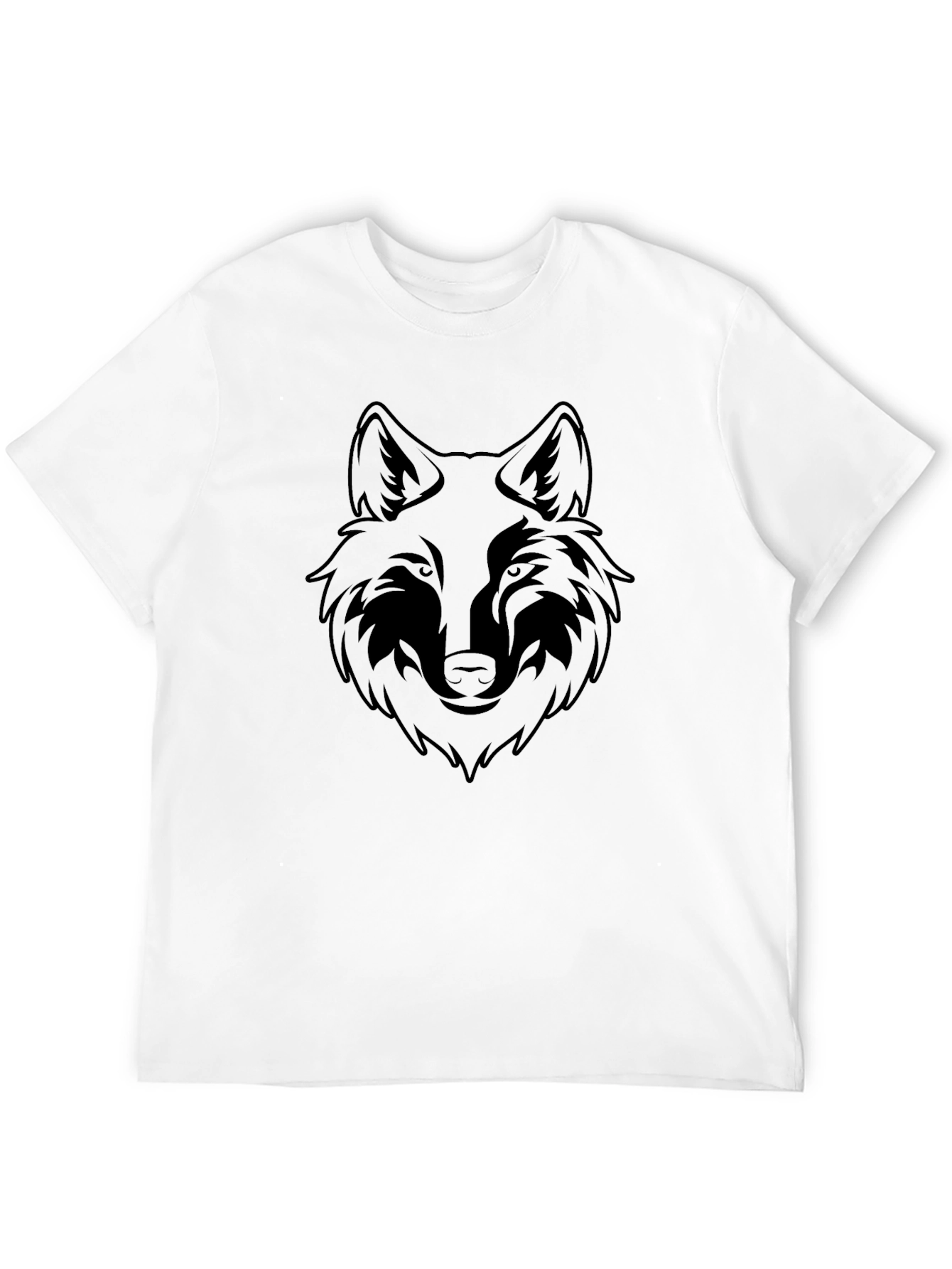 Black Wolf Graphic T-Shirt - Mens Fashion
