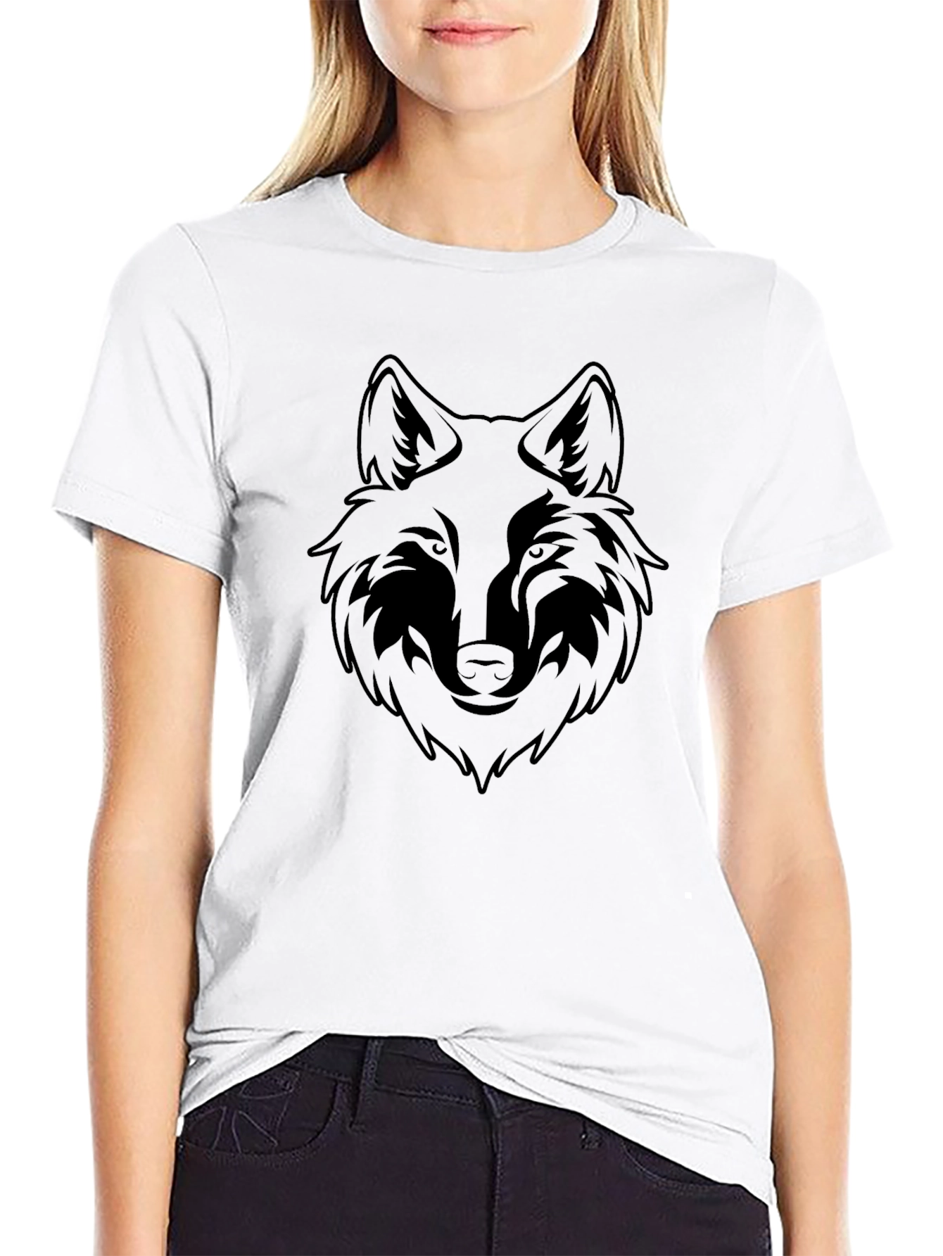 Black Wolf Graphic T-Shirt - Mens Fashion
