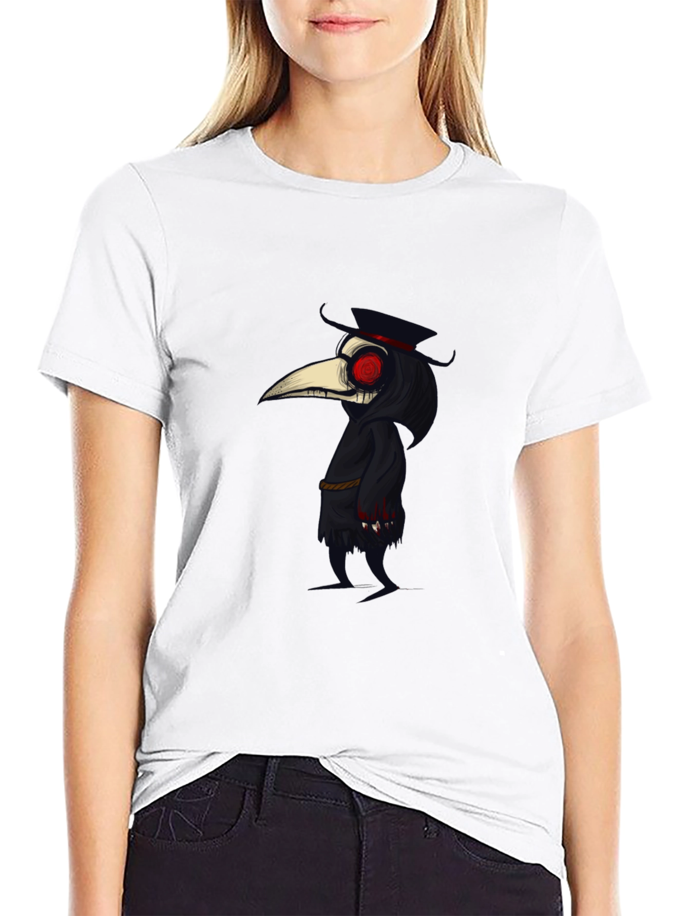 Plague Doctor Graphic Tee - Stylish Gothic Design