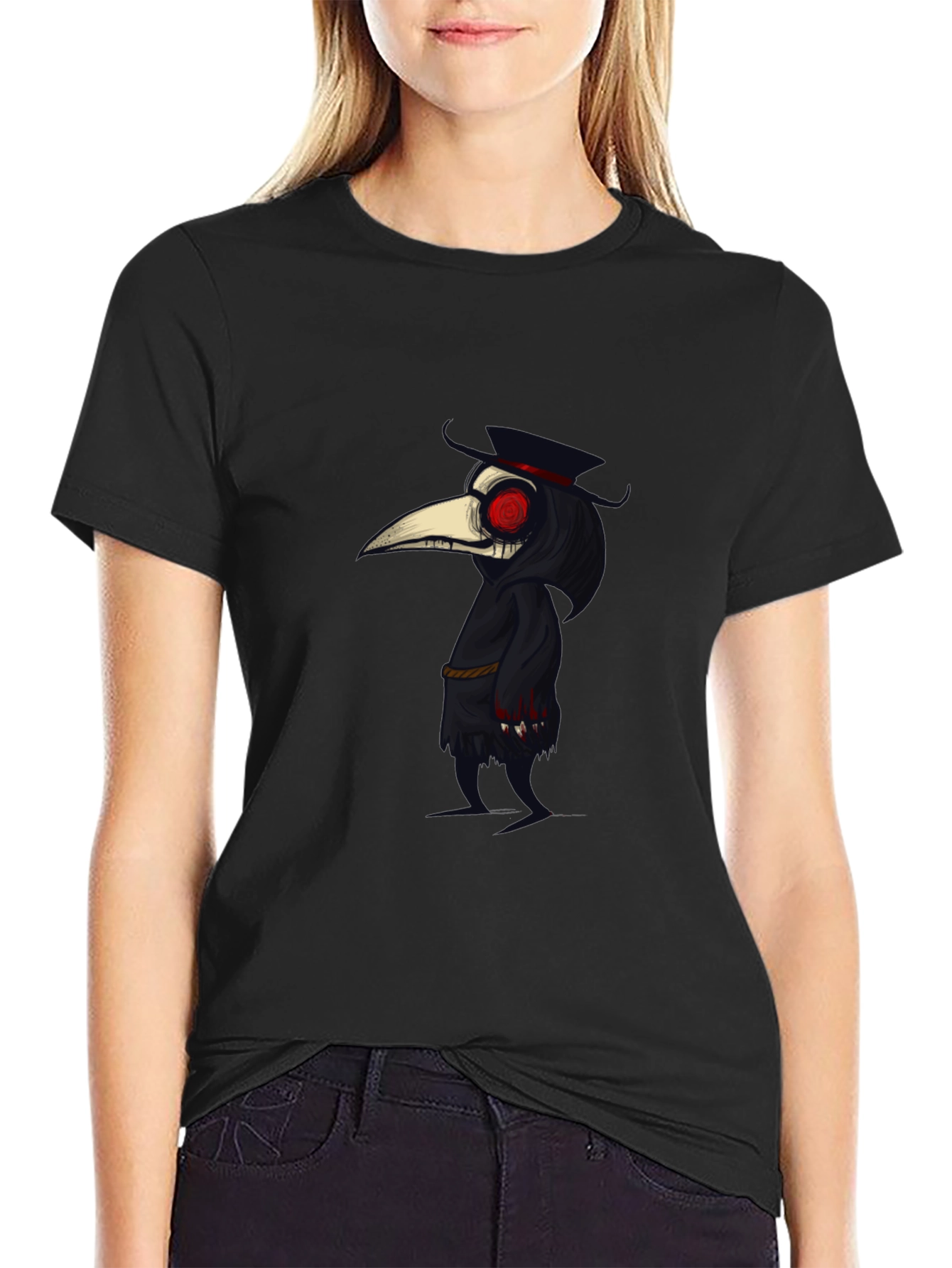 Plague Doctor Graphic Tee - Stylish Gothic Design