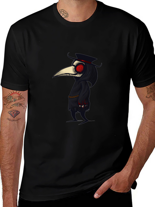 Plague Doctor Graphic Tee - Stylish Gothic Design