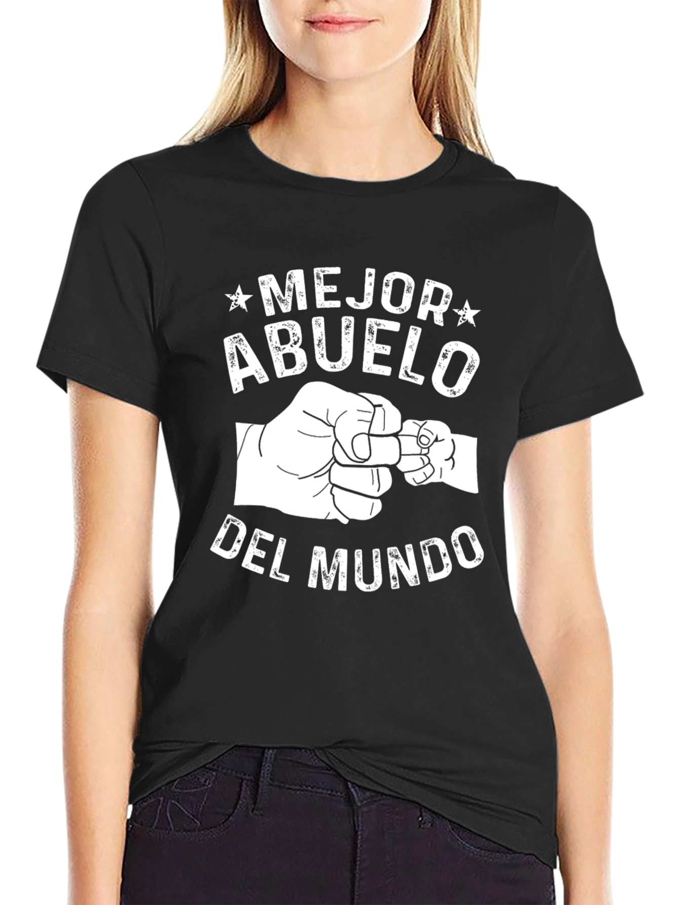 Mejor Abuelo Del Mundo Black T-Shirt